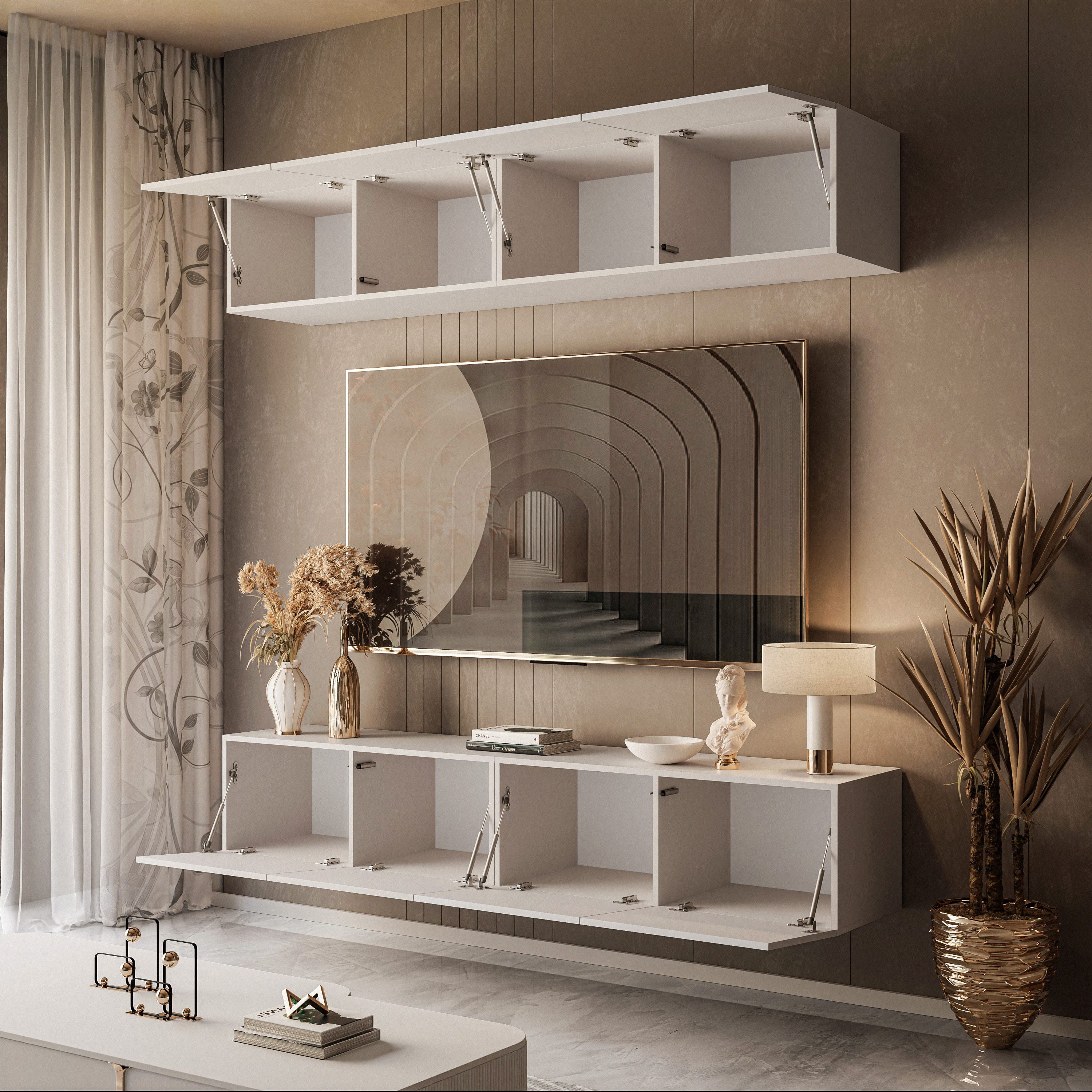 Lookway Wohnwand COLGANTE KASCHMIR mit LED, Fronten in Matt