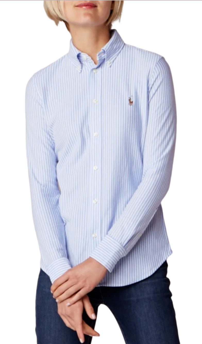 Polo Ralph Lauren Streifenhemd Bluse Heidi Washed Oxford Cotton Hemd Shirt mit Streifen