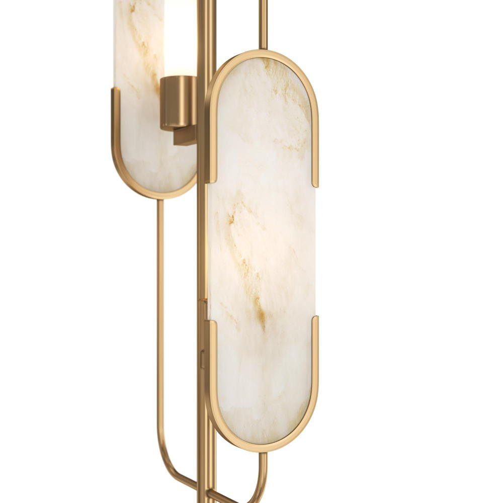 Angabe, Stehlampe Nein, Stehlampe, enthalten: G9 2-flammig, Marmo Standlampe Gold in click-licht Stehleuchte Leuchtmittel und warmweiss, Marmor keine