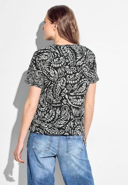 Cecil T-Shirt mit Tunnelzugband mit Knotendetail am Saum