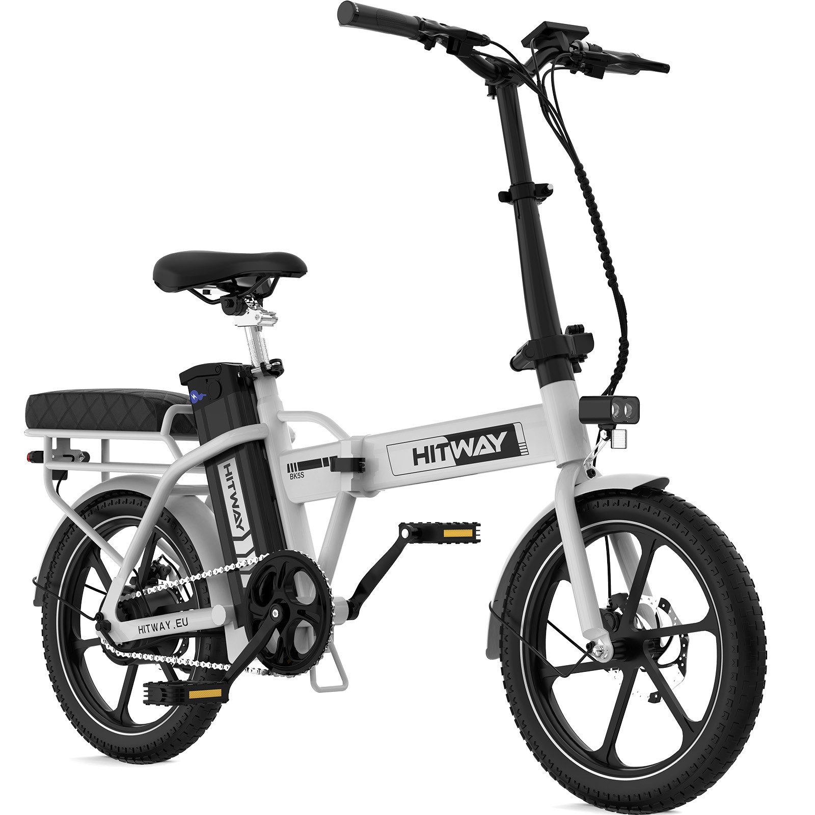 HITWAY E-Bike Cityrad 16" E-Bike mit 468Wh Akku, bis zu 100 km Reichweite, 1 Gang, Kettenschaltung
