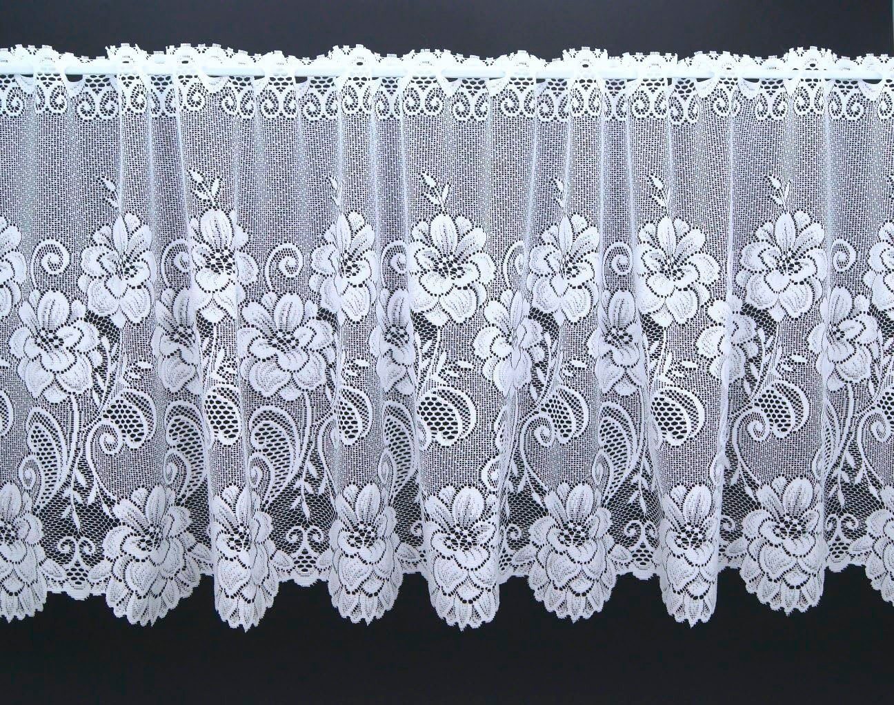 Weckbrodt Scheibengardine Montello (1 St), Stangendurchzug, halbtransparent, Jacquard, Bistro, Jacquard, strukturiert, floral, geblümt, Gardine, Store