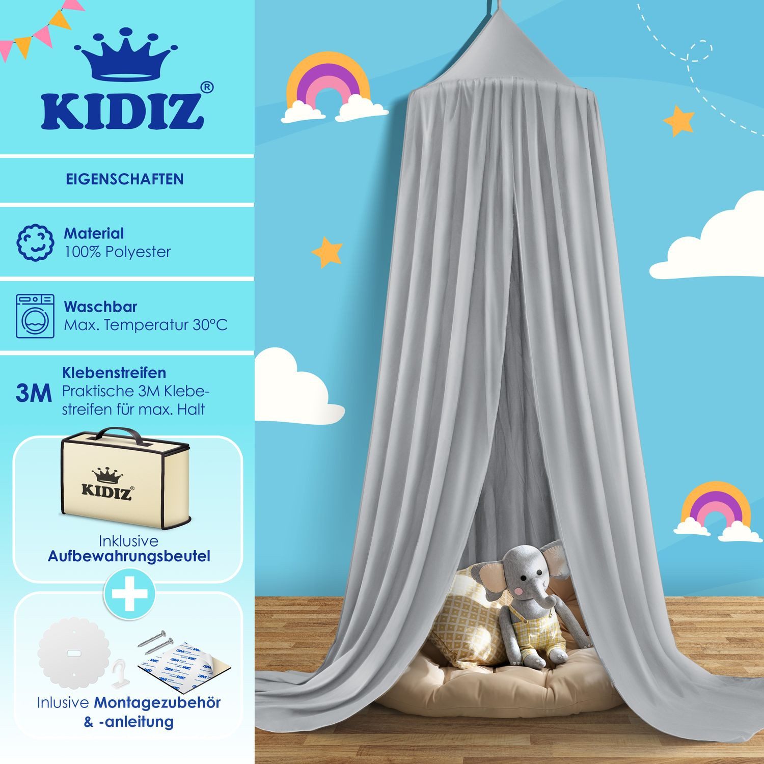 KIDIZ Betthimmel, Baldachin Kinderzimmer Betthimmel babybett günstig online kaufen