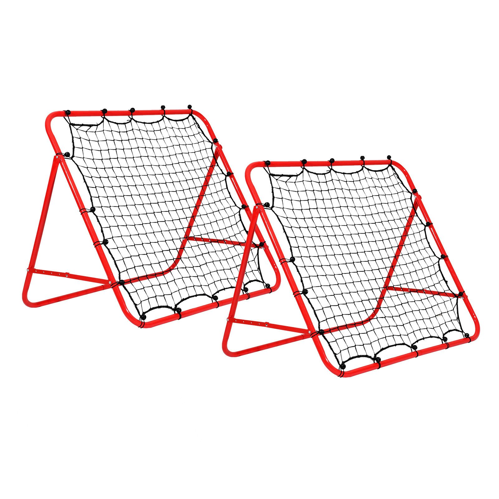 Clanmacy Rebounder 2er Set Fußball‑Rückprallnetz, Stahlrohrrahmen 103×100×72 cm, Rot, (2-St)