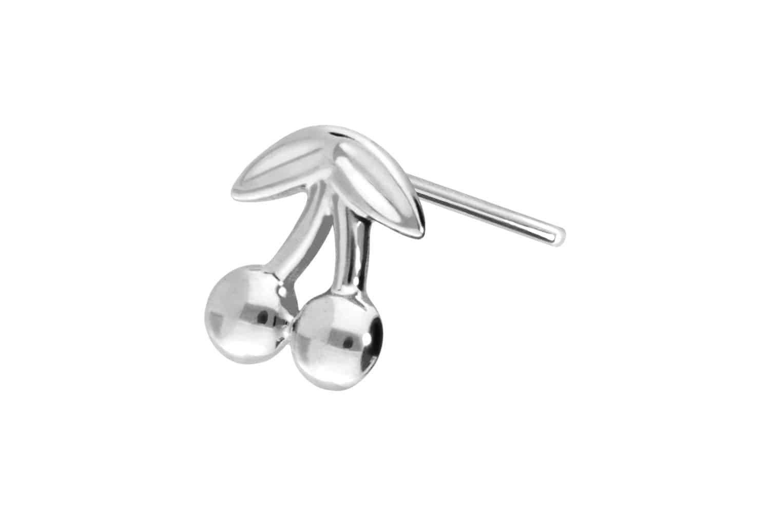 Piercing-Set 14 Karat Gold Aufsatz mit Titan Push Pin KIRSCHEN