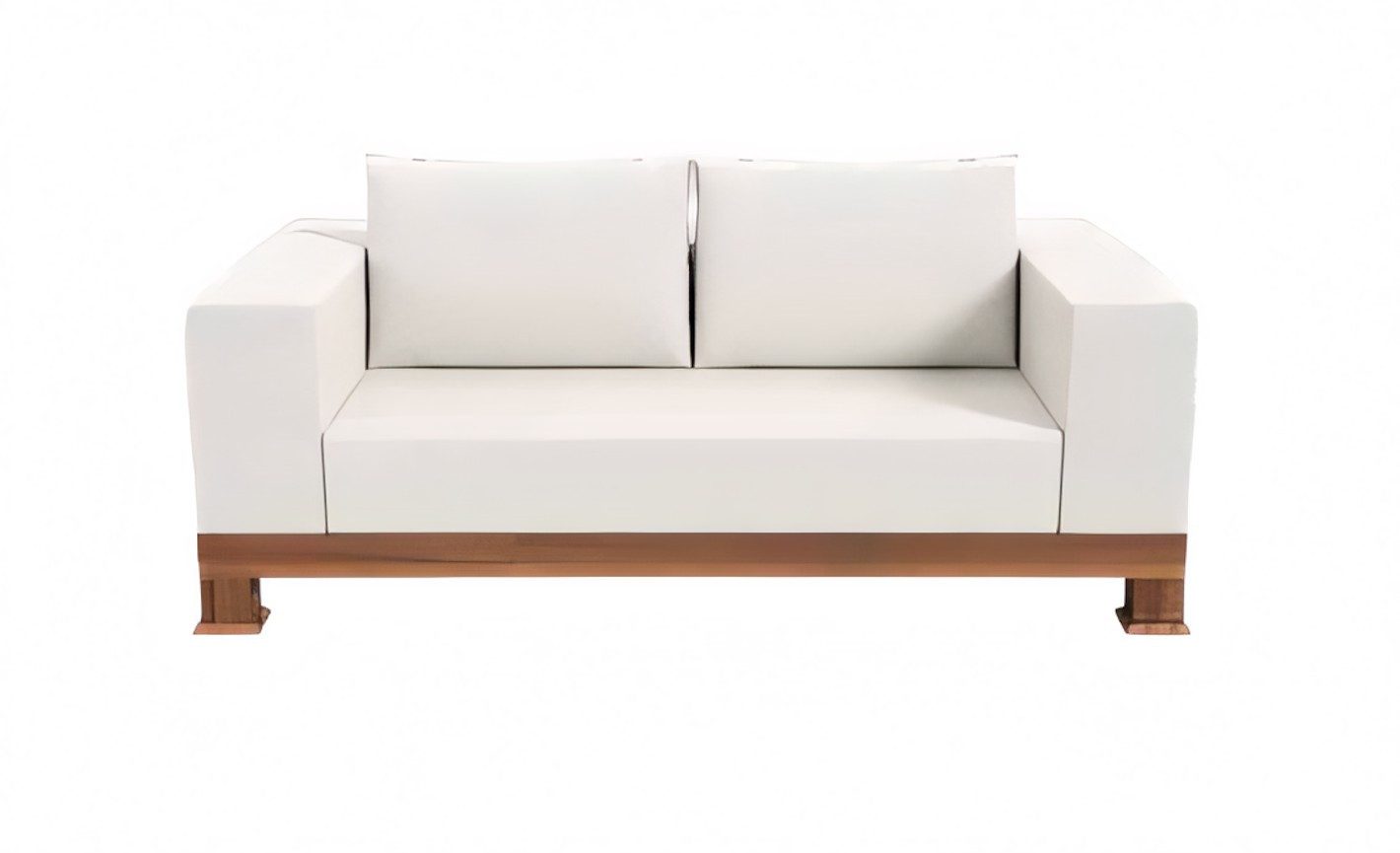 Xlmoebel Gartensofa Elegantes weißes 2-Sitzer Polstersofa für Wohnzimmer und Terrasse, Gartensofa 1 Teile, Made in Europa