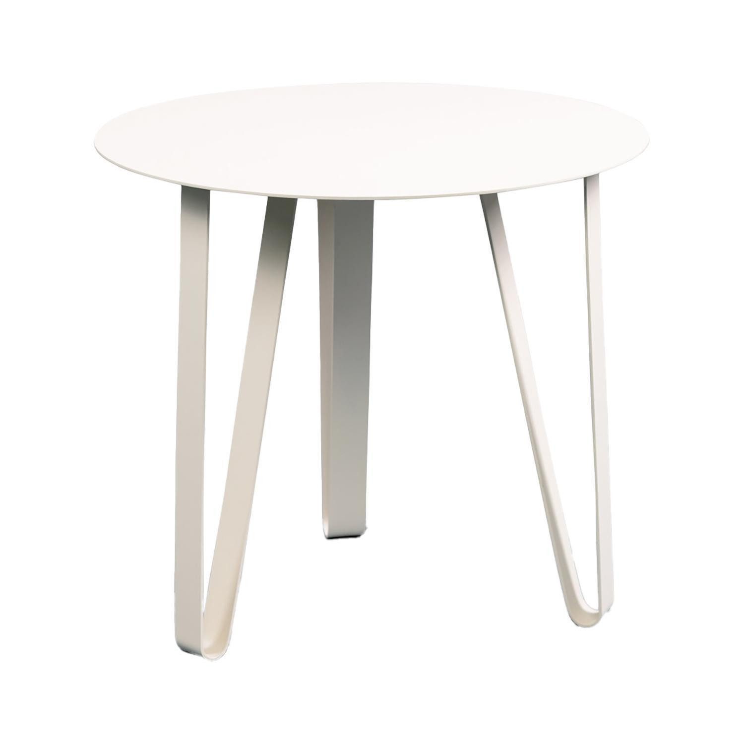 M2 Kollektion Couchtisch EMIL, Ø 50 x H 45 cm, Cremeweiß, Metall
