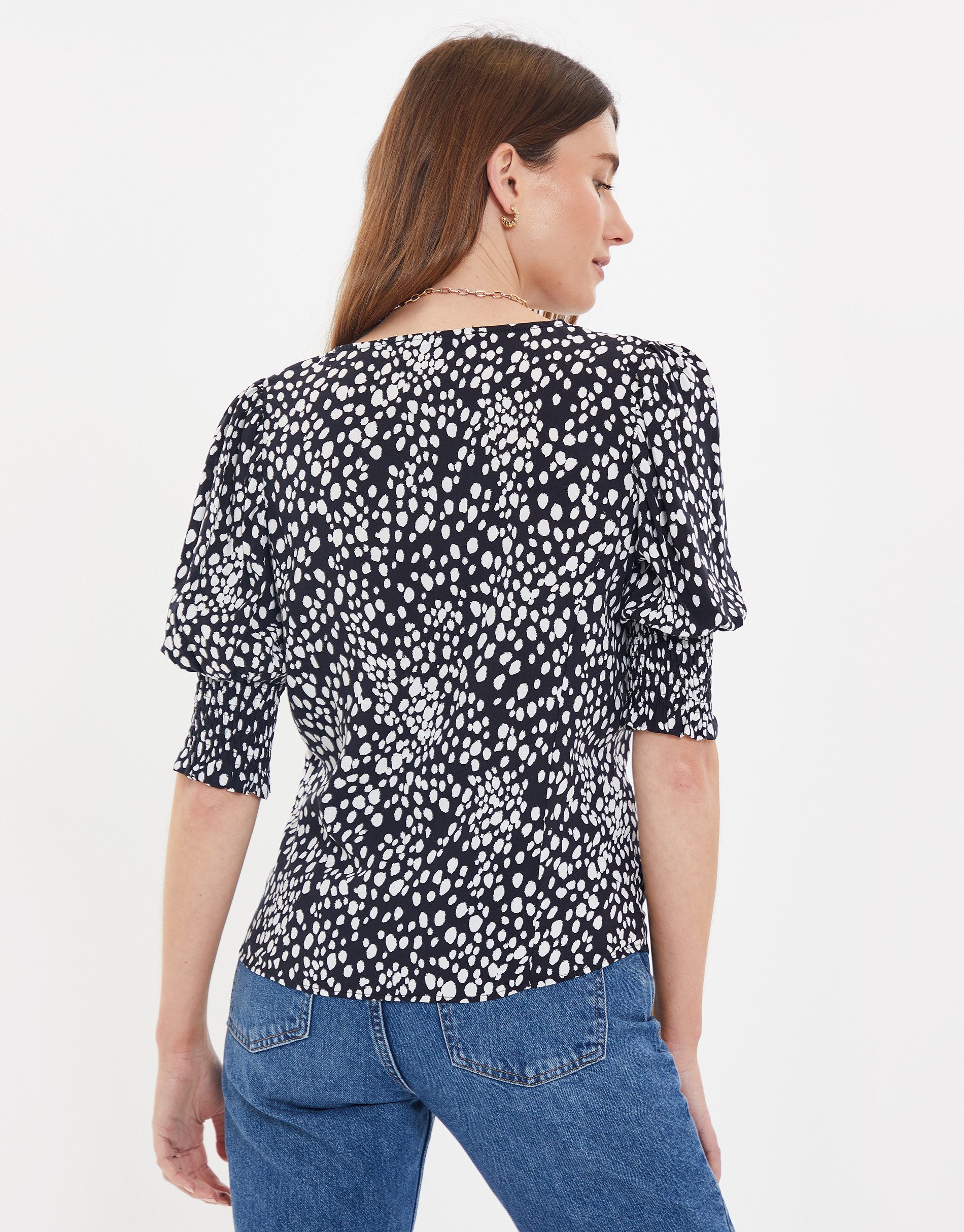 Threadbare Blusentop THB Sand Short Sleeve mit schönem Print