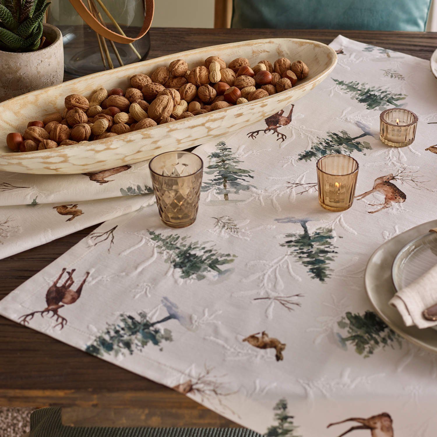 Platzset, 2 x Wunderschönes Tischset Skadi 35x50 cm Herbst Weihnachten,  sander table + home | Tischsets