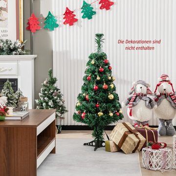 COSTWAY Künstlicher Weihnachtsbaum, 85 PVC Nadeln, Glasfaser-Farbwechsler