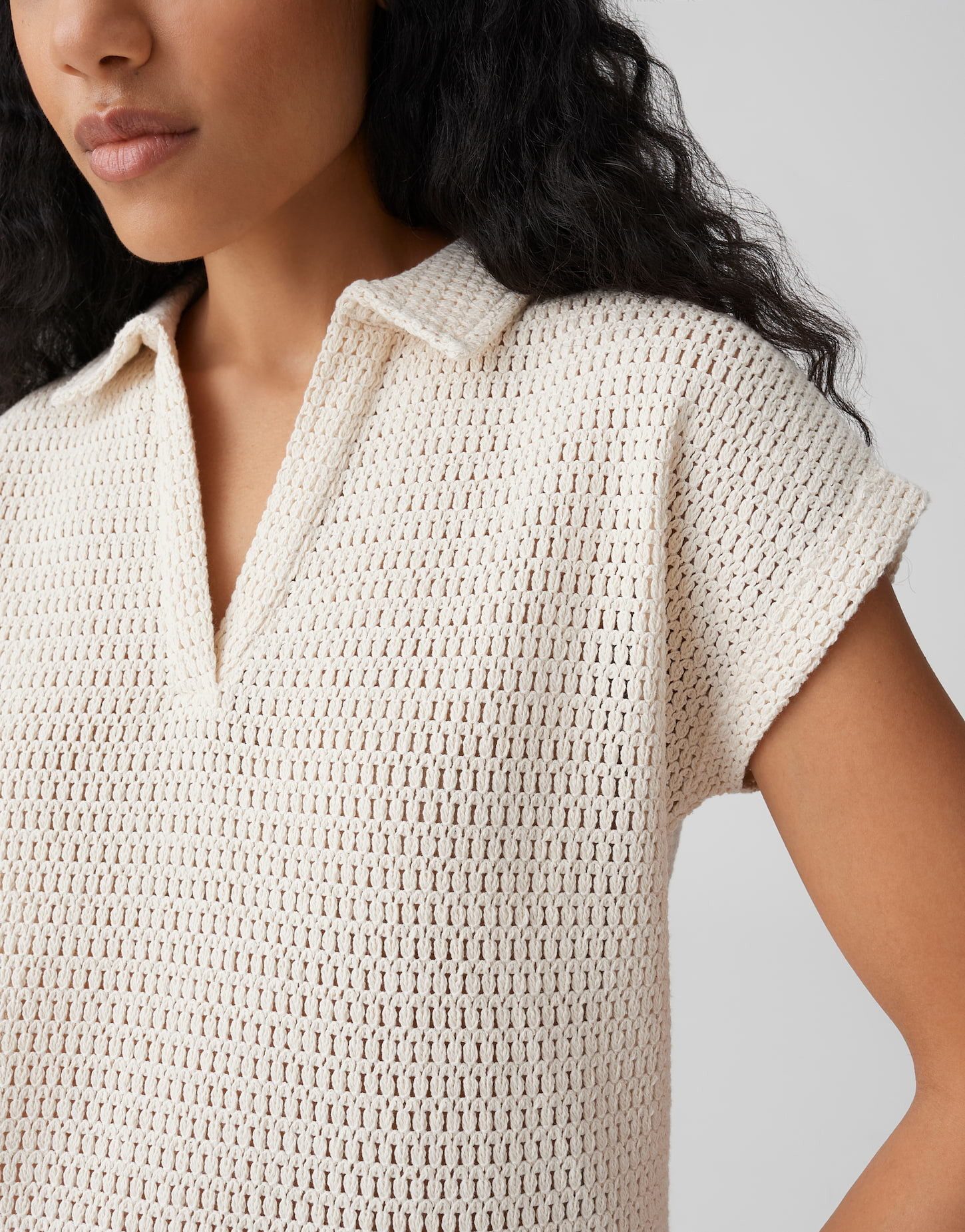 OPUS Poloshirt SOMONA Regular in Crochet Optik