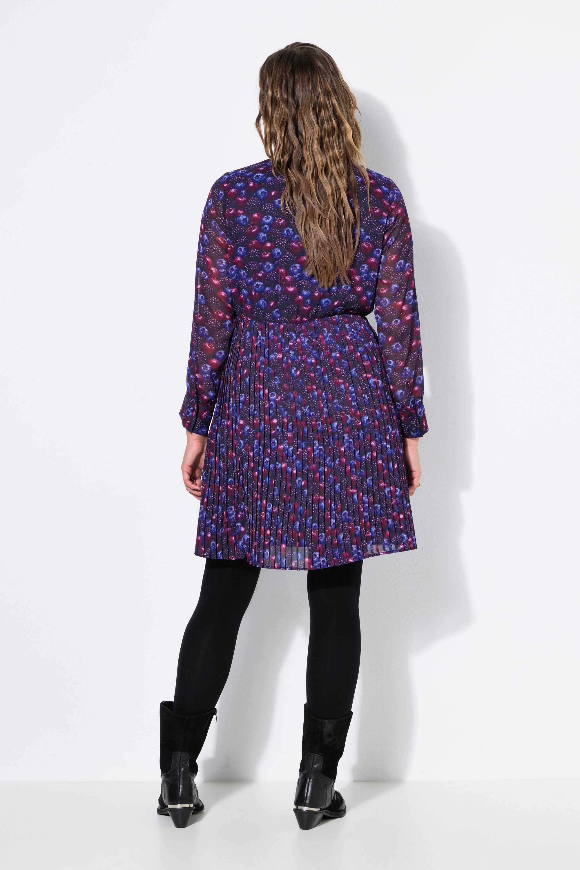 Studio Untold Minikleid Plissee-Kleid Berries Muster Jersey-Unterkleid – Bild 3 von 3