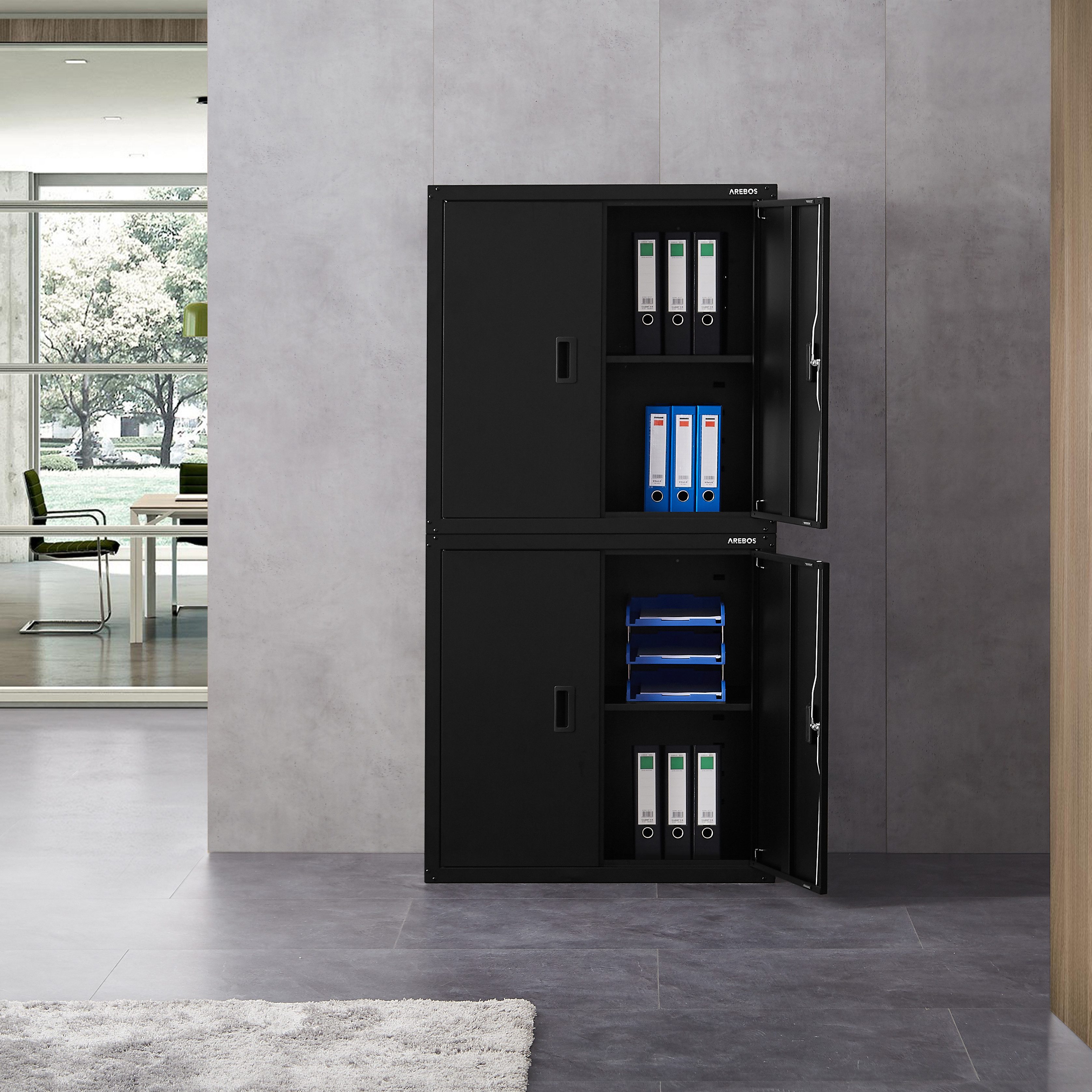 Arebos Aktenschrank Büroschrank Materialschrank Stahlschrank 180 günstig online kaufen