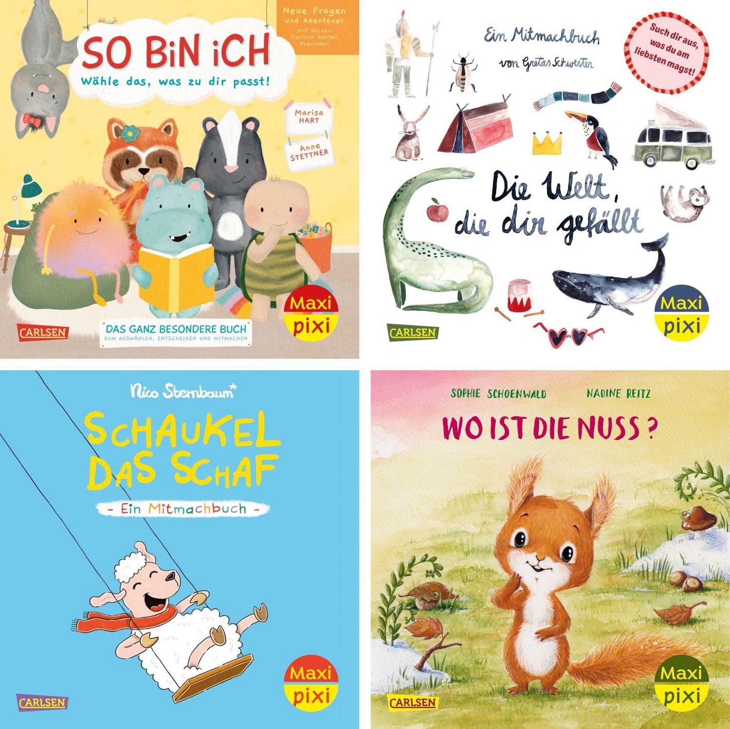 Maxi-Pixi-4er-Set 122: Neue Bilderbücher zum Mitmachen (4x1 Exemplar) / diverse, 4 Minibücher zum Vorlesen und Mitmachen für Kinder ab 3 Jahren