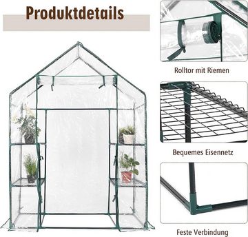 KOMFOTTEU Foliengewächshaus Treibhaus, mit PV-Folie, 147 x 73 x 195 cm