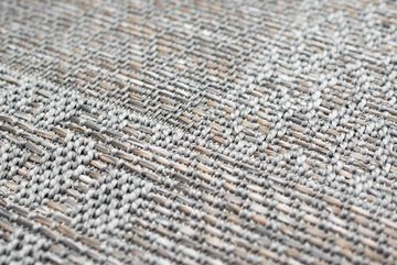 Outdoorteppich In & Outdoor Teppich Karo Muster in Grau, TeppichHome24, rechteckig, Höhe: 7 mm