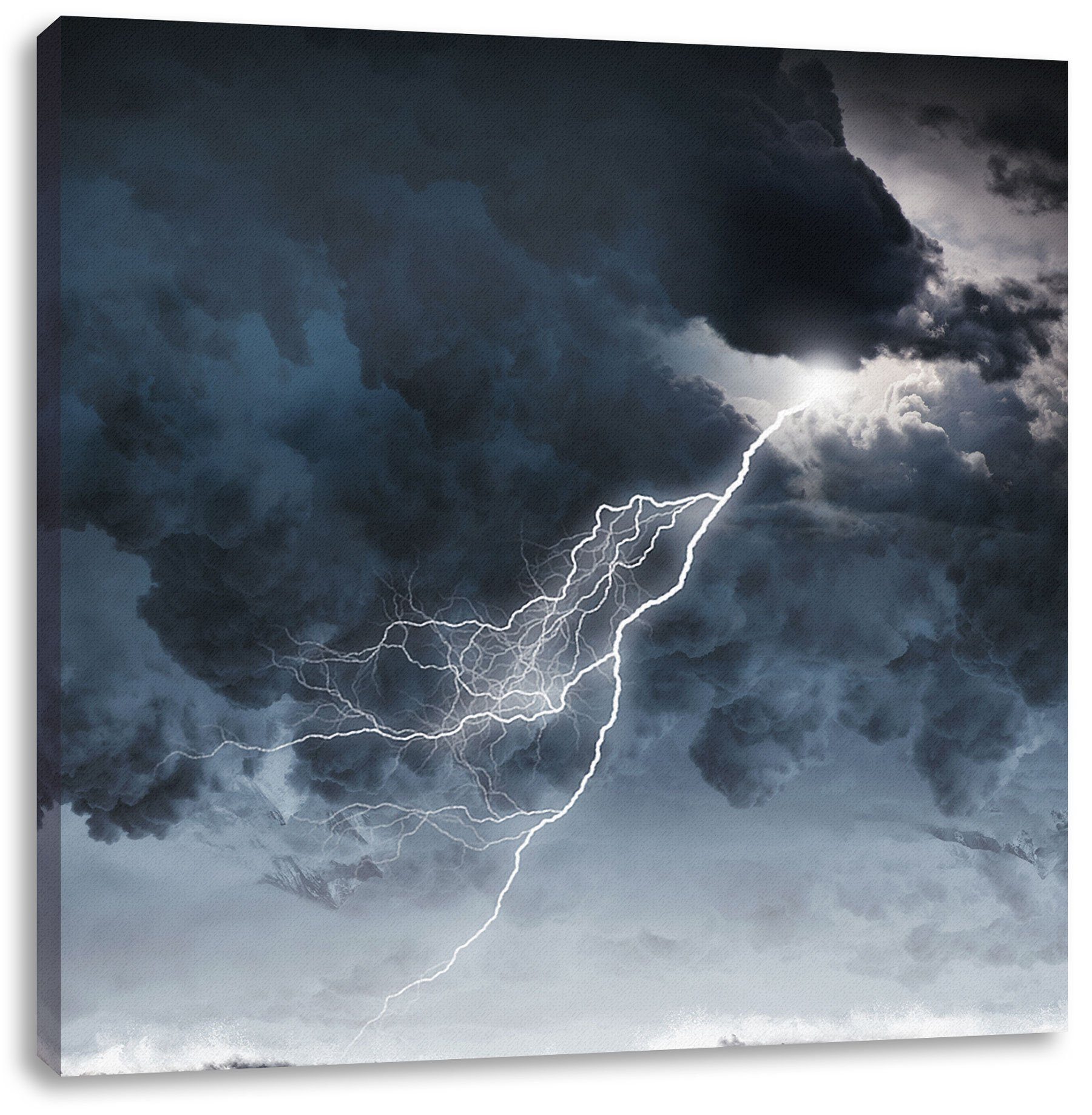 Pixxprint Leinwandbild Blitz am Himmel, Blitz am Himmel (1 St), Leinwandbild fertig bespannt, inkl. Zackenaufhänger | Leinwandbilder