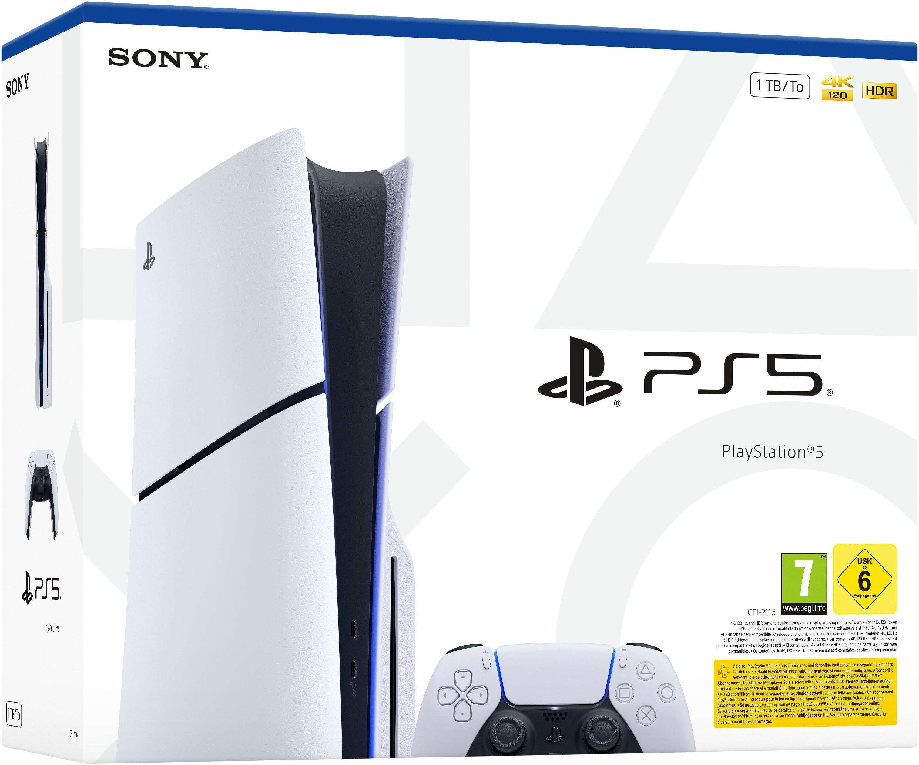 Playstation PS5 Slim Konsole mit Laufwerk Disc + Call of Duty Black Ops 7 Bundle 1TB (Bundle), Gaming Bundle Console Set