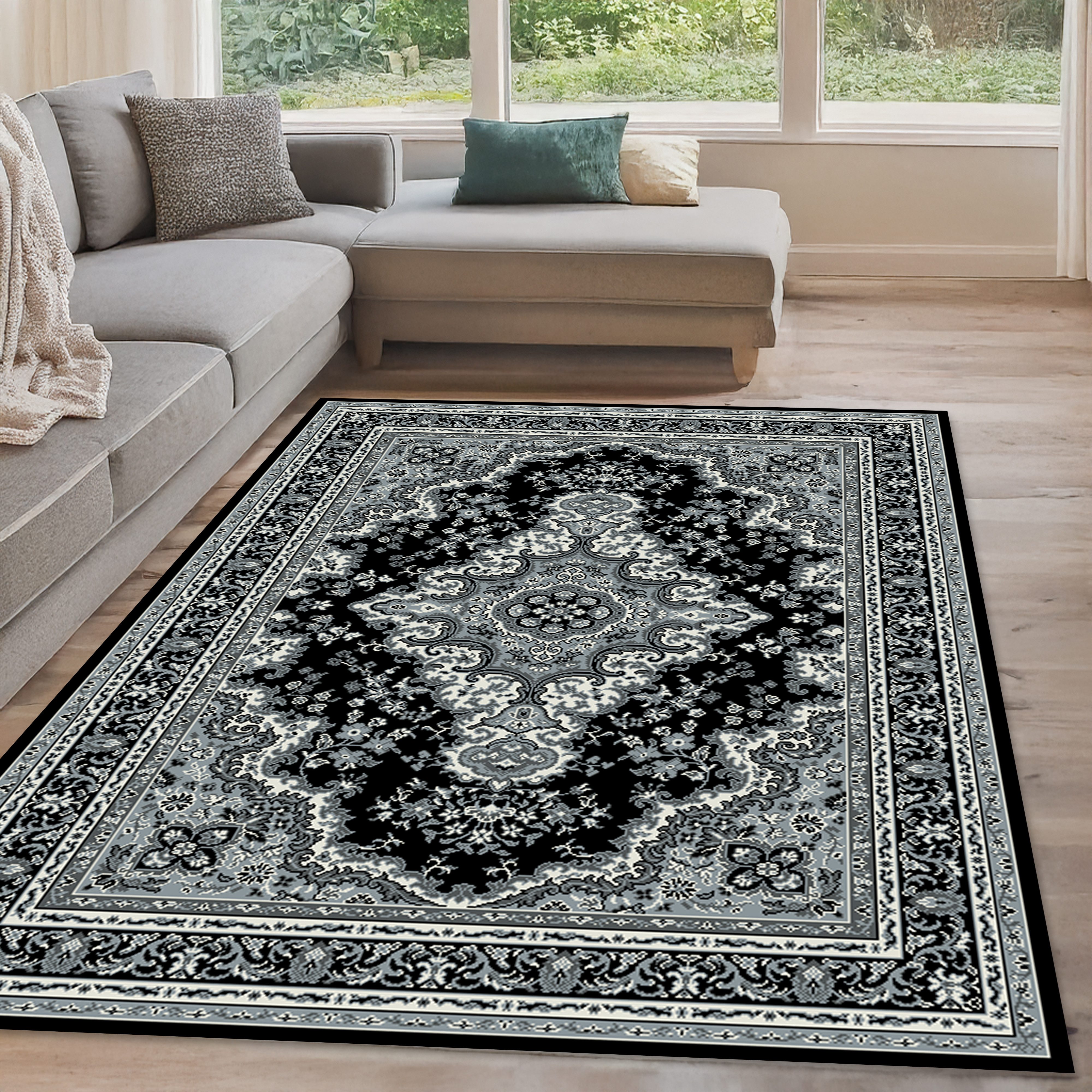 OTTO home Teppich Oriental, Made in Belgium, rechteckig, Höhe: 7 mm, Orient-Optik, mit Bordüre, Teppich, Kurzflor, Weich, Kundenliebling