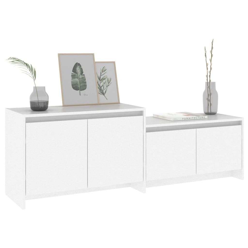 furnicato TV-Schrank Weiß 146,5x35x50 cm Holzwerkstoff