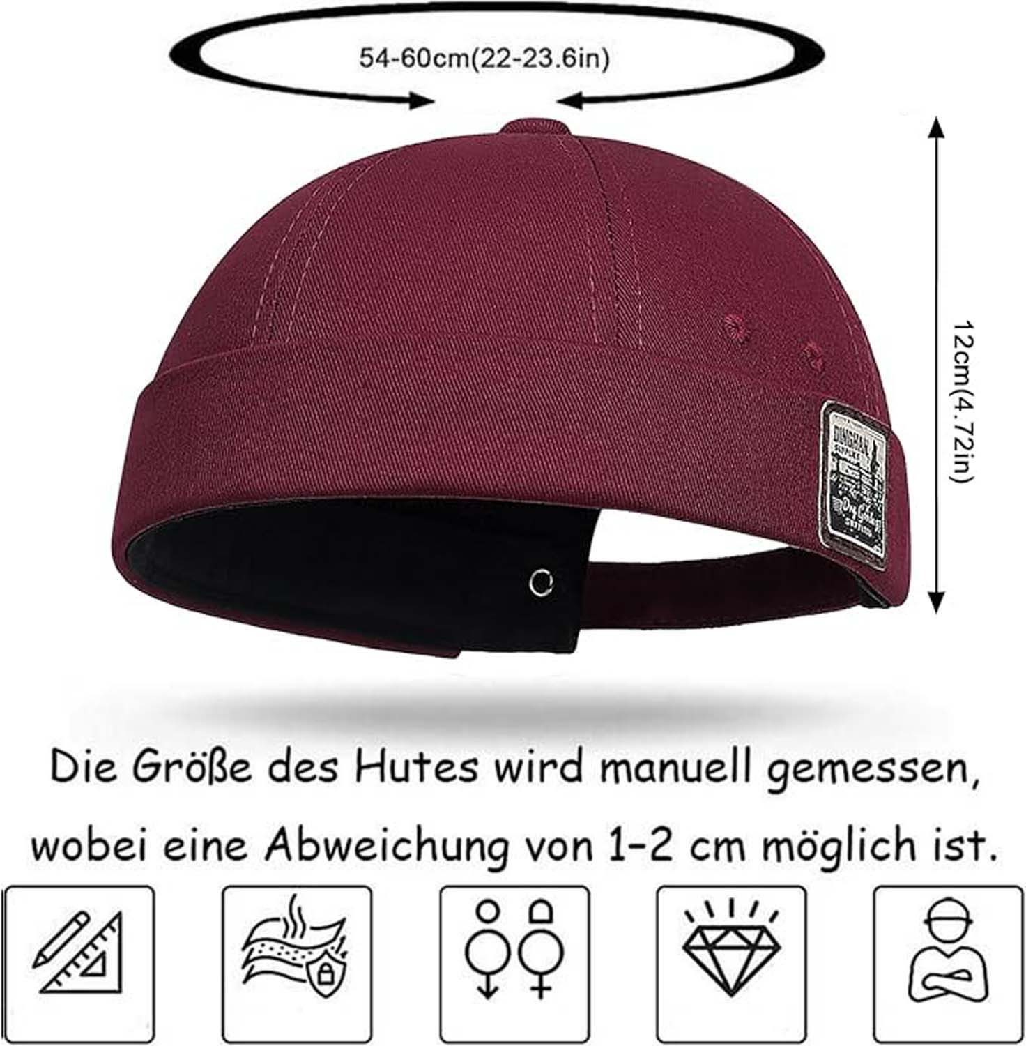 Zaewry Dockermütze für Herren – Verstellbare Seemannsmütze Ohne Schirm