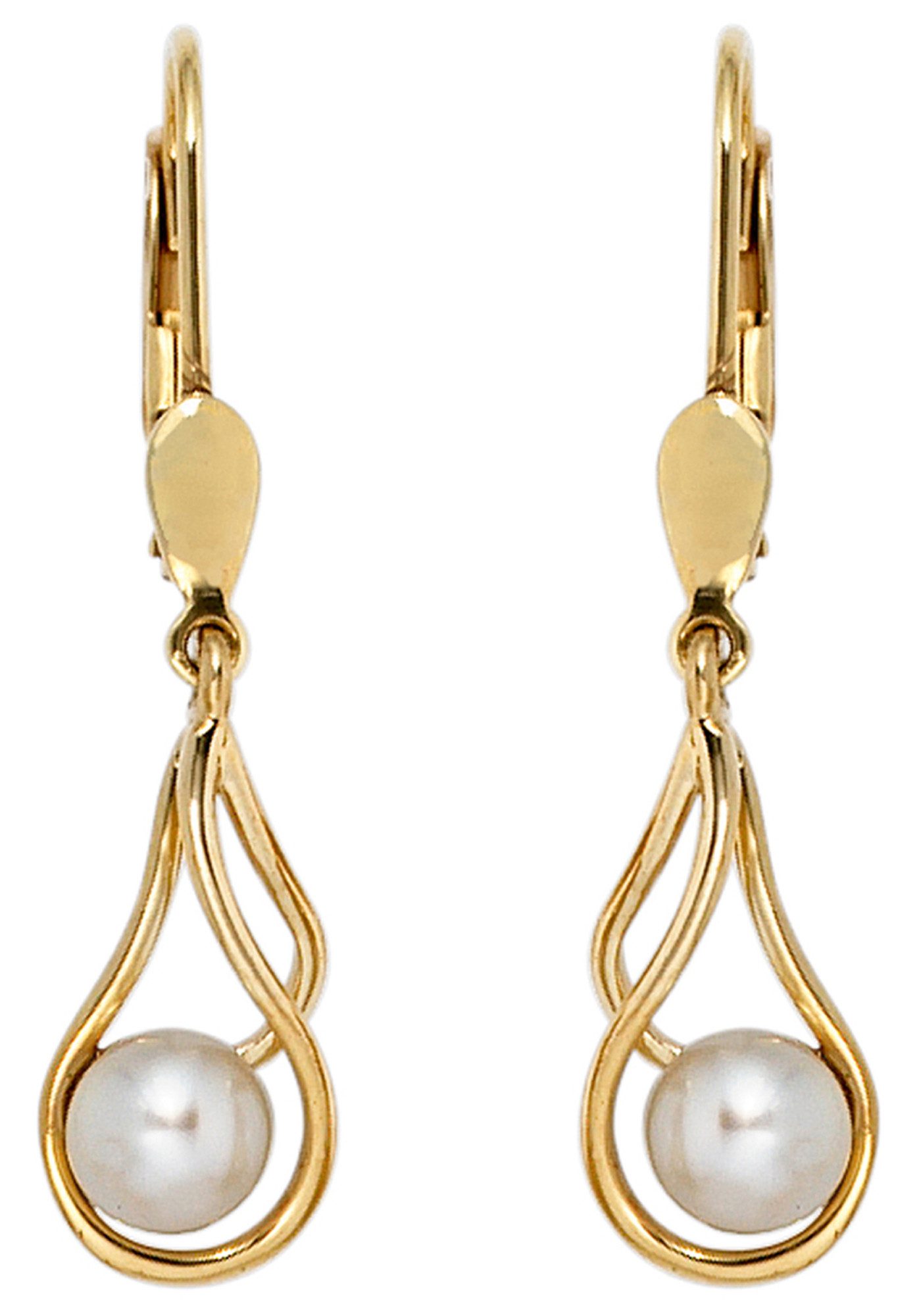 JOBO Perlenohrringe Ohrringe mit Perlen, 585 Gold mit Süßwasser-Zuchtperlen günstig online kaufen