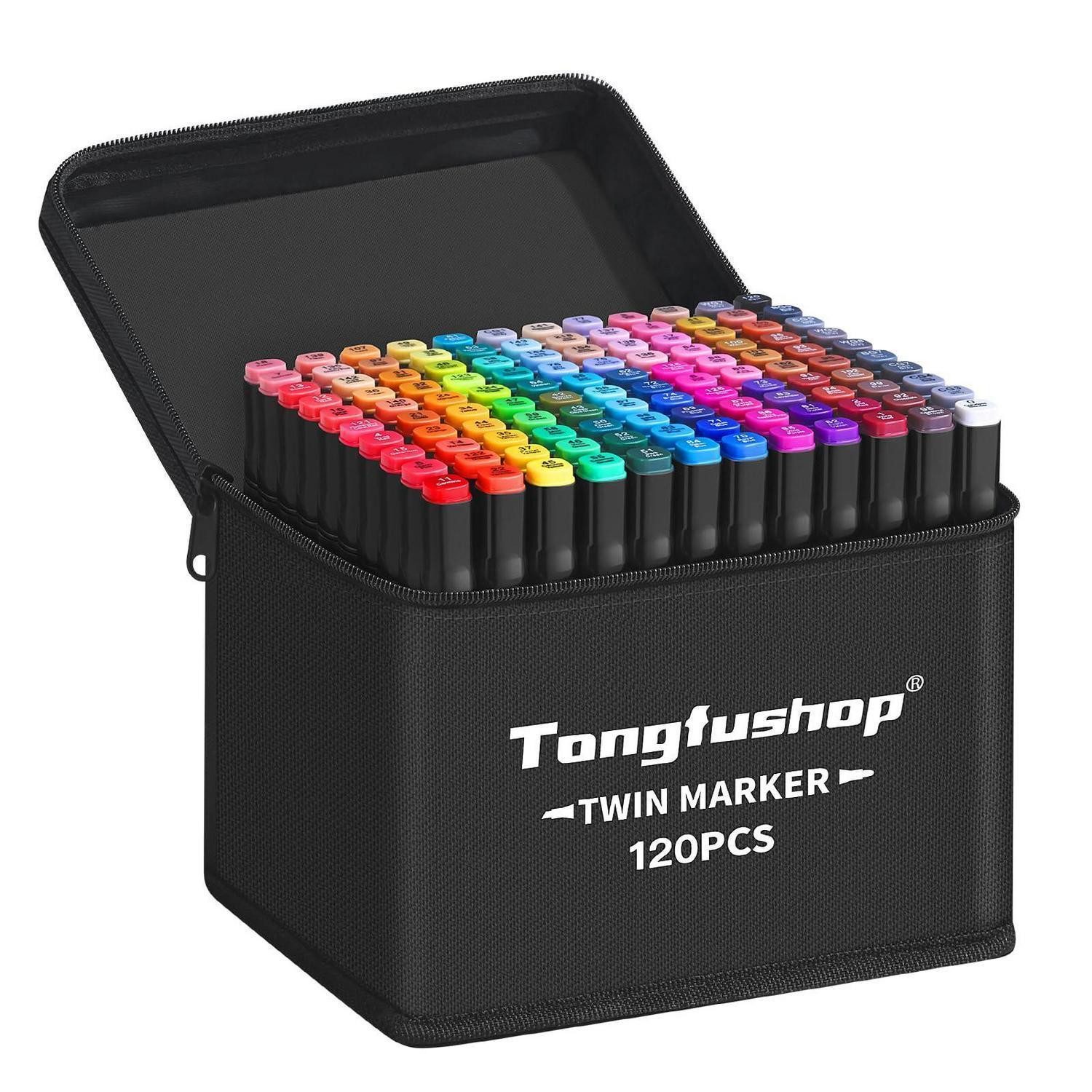 LuxusKollektion Permanentmarker Marker Set 120 Farben Dual Tip Alkohol