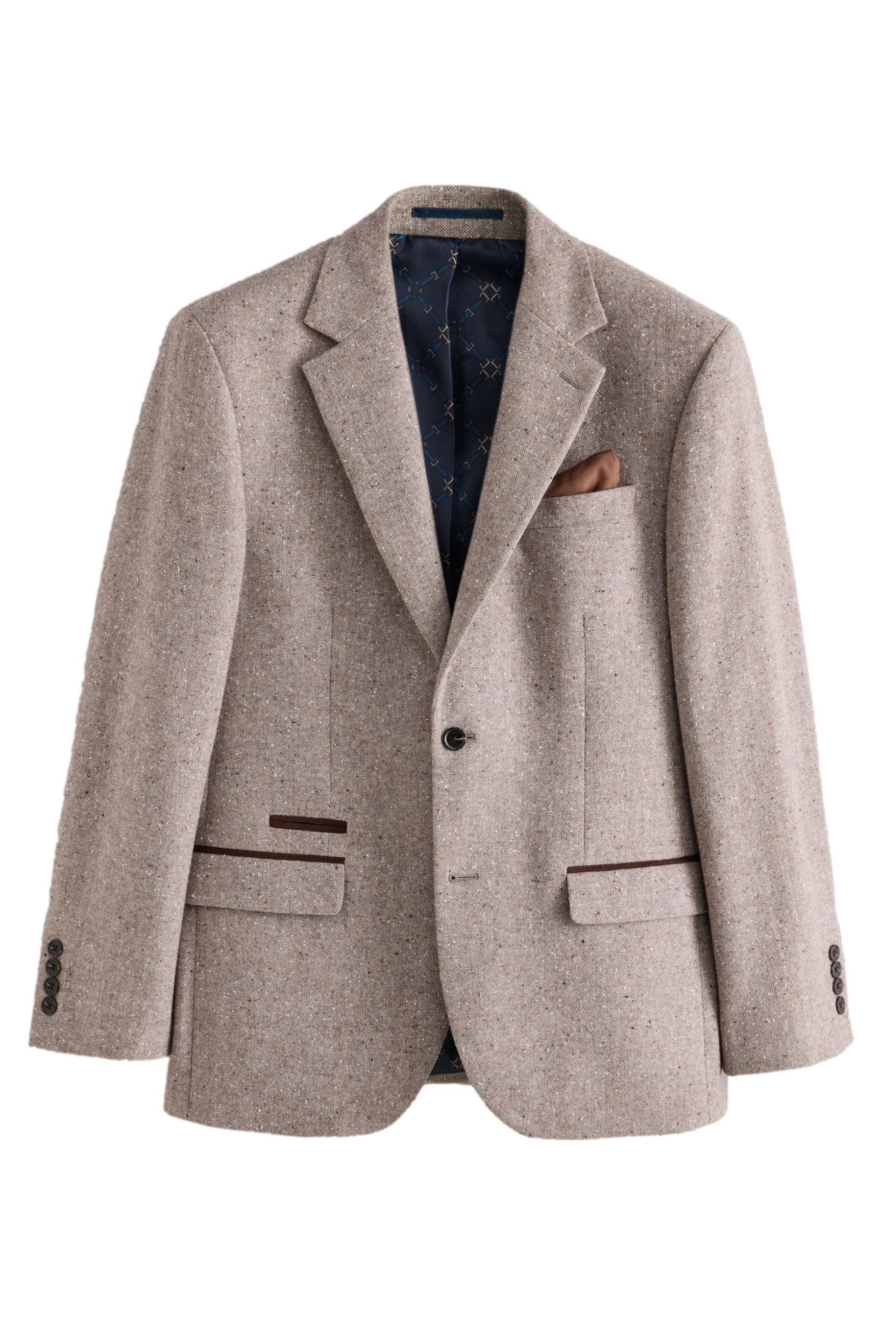 Next Jackenblazer Strukturiertes Regular Fit Sakko, Donegal-Wollmix (1-tlg)
