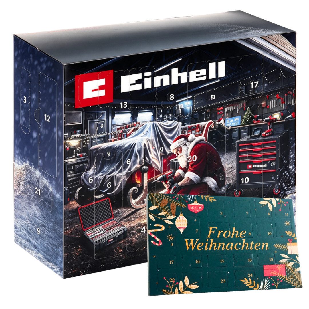 Einhell Adventskalender 2026 Werkzeug 48tlg + Haze Tisch Adventskalender 2er set Herren Männer (Set, 72-tlg), 72 tlg - 48 Handwerkzeuge + 24 Schokolade Advent kalender - Mann