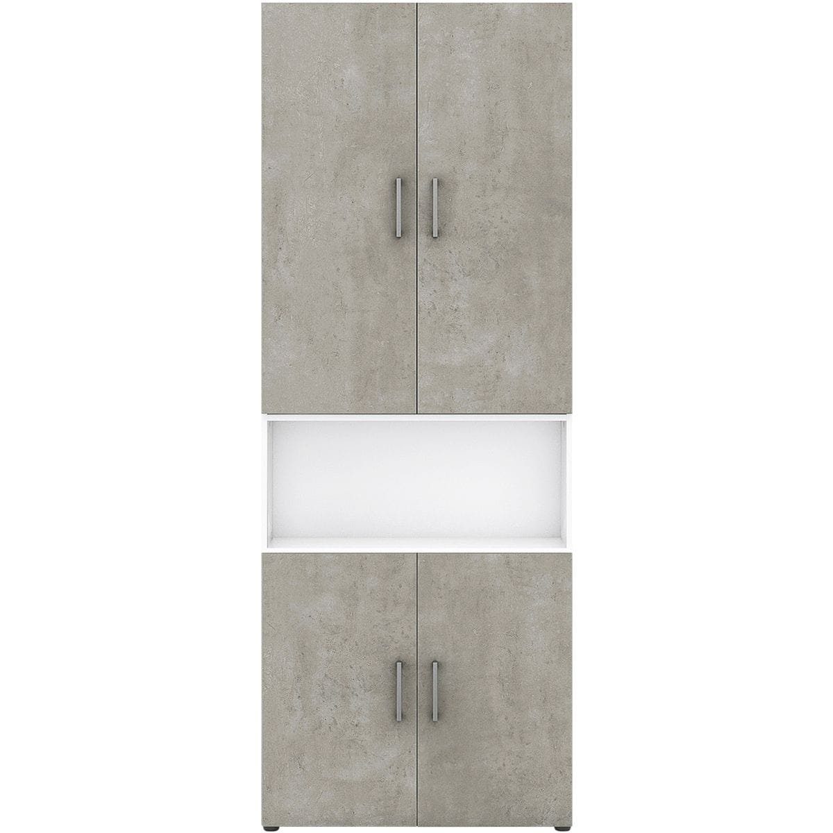 mit Schrank 2 weiß/Beton Direct 80x212,5 Türen 4 cm Office Aktenschrank Schubladen, röhr und 2