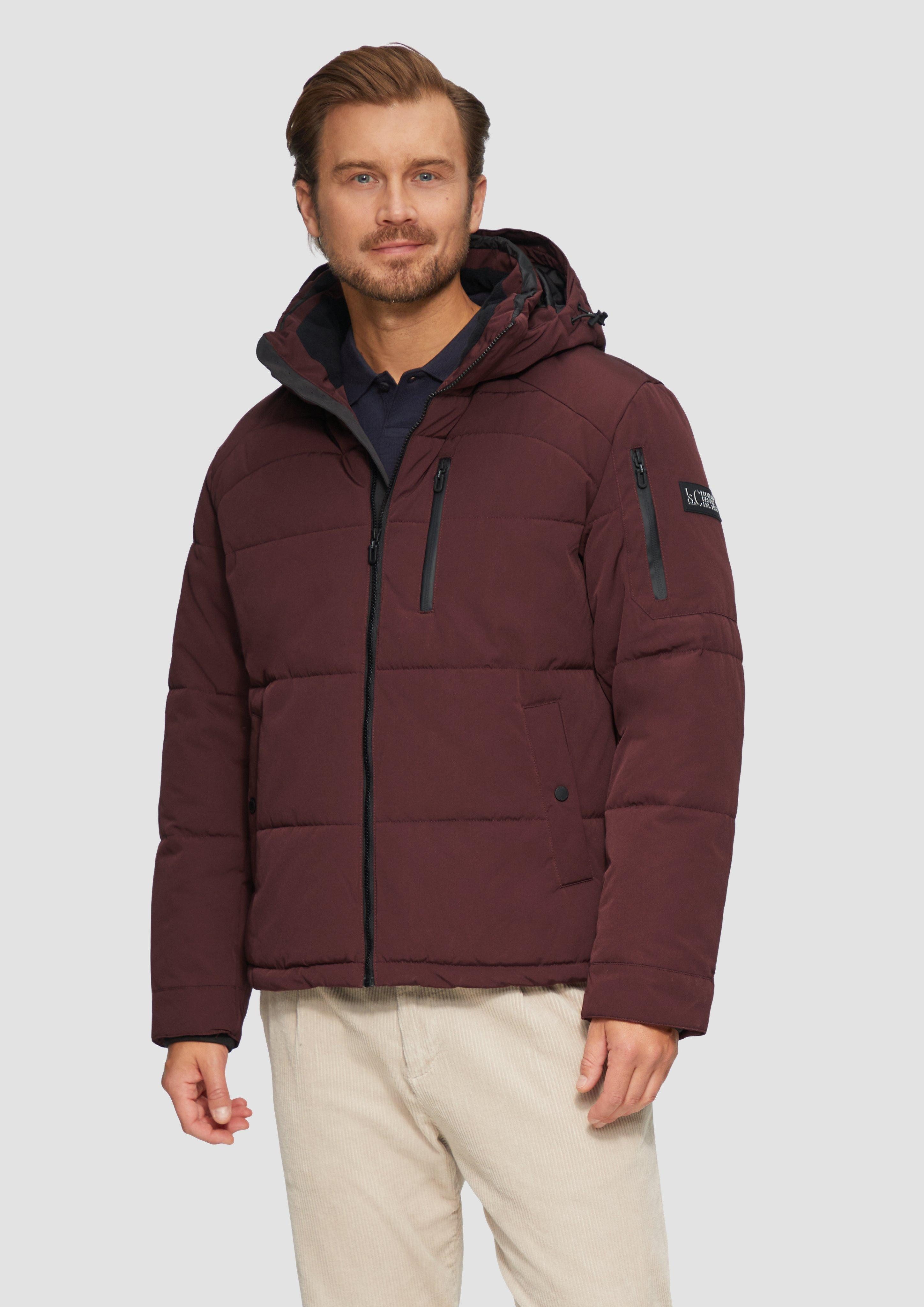 Allwetterjacke Wasserabweisende Steppjacke mit abnehmbarer Kapuze