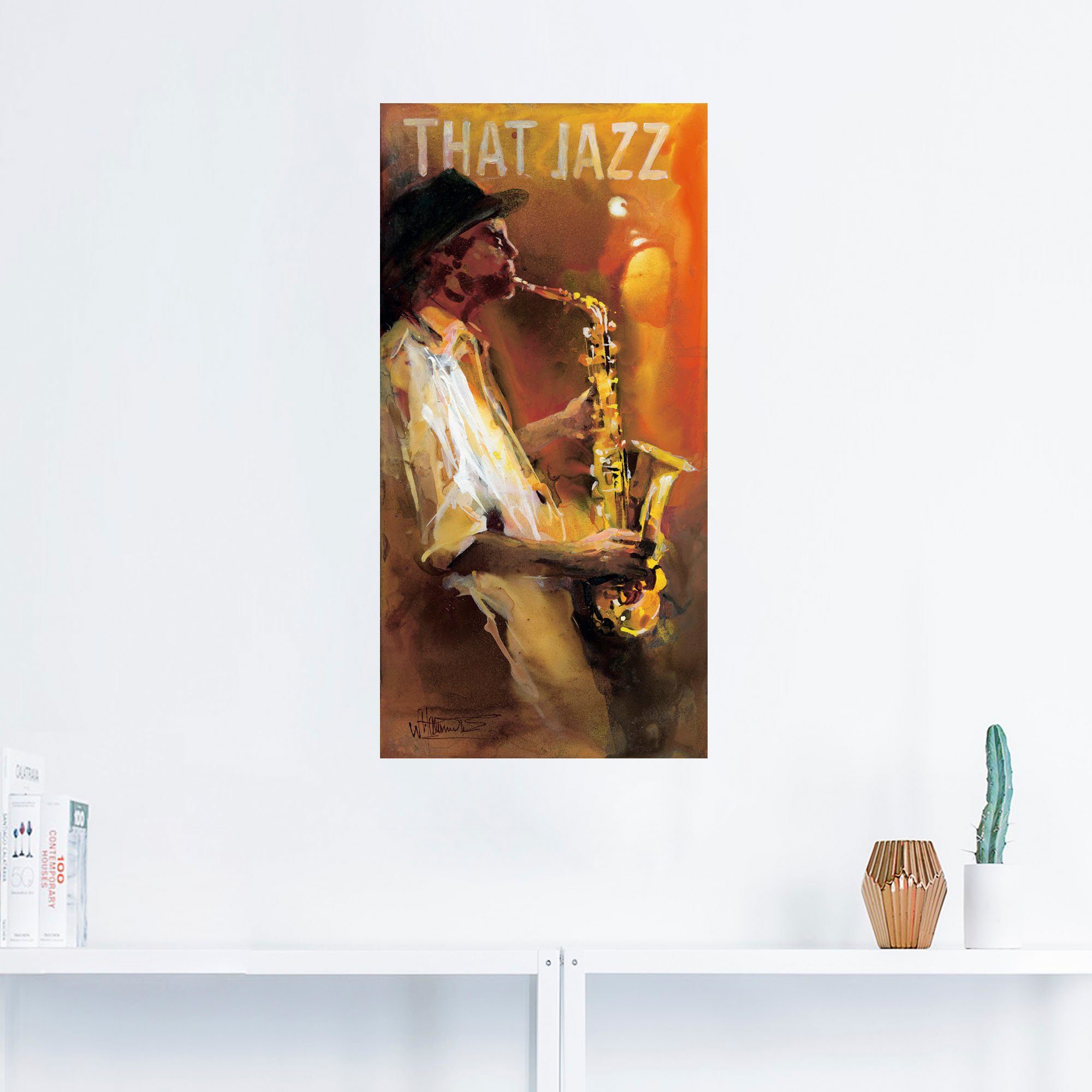 Wandbild in Leinwandbild, Artland Jazz, versch. Größen Wandaufkleber Musiker St), oder als (1 Poster