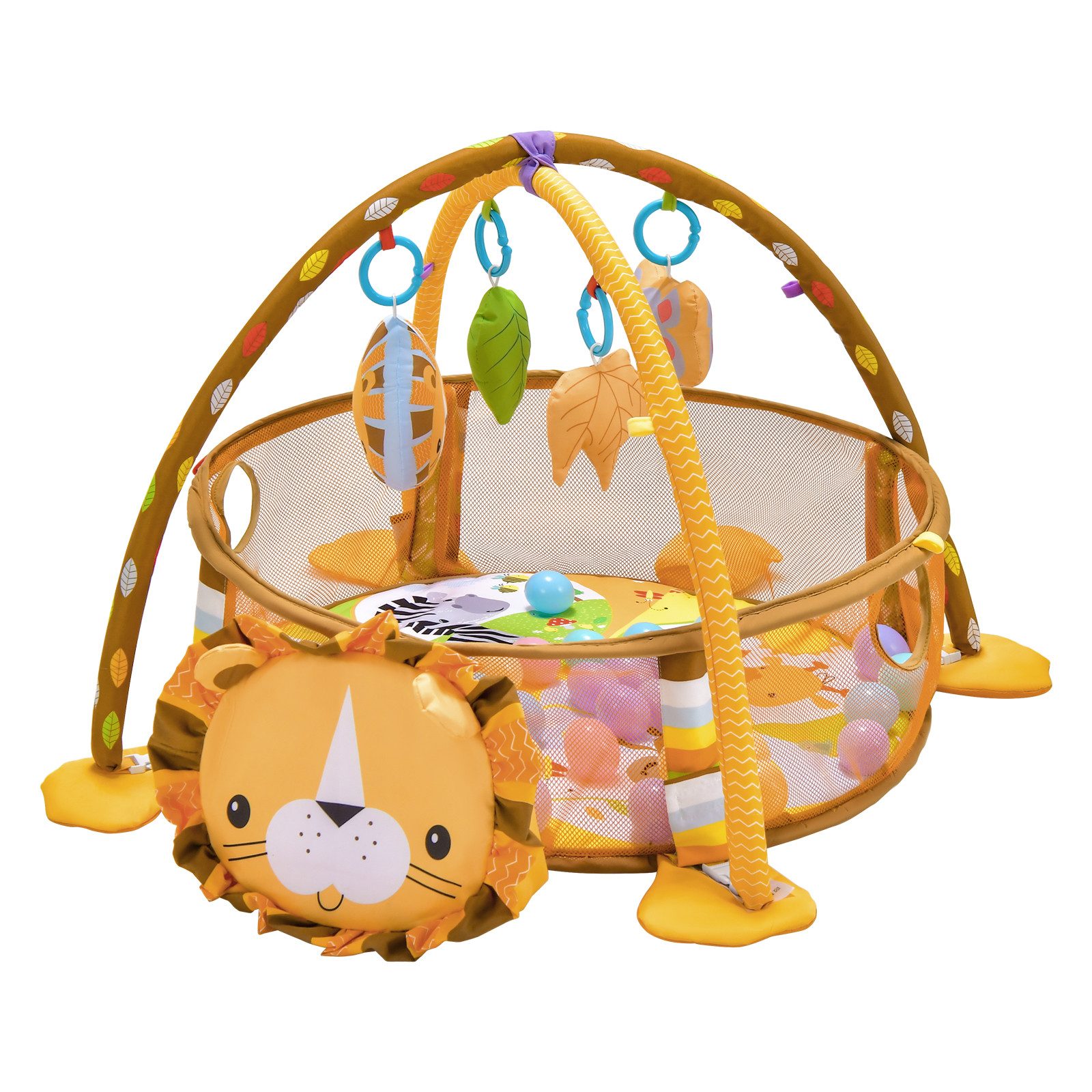 COSTWAY Spielbogen 4 in 1 Baby Gym, mit Krabbeldecke & Bälle