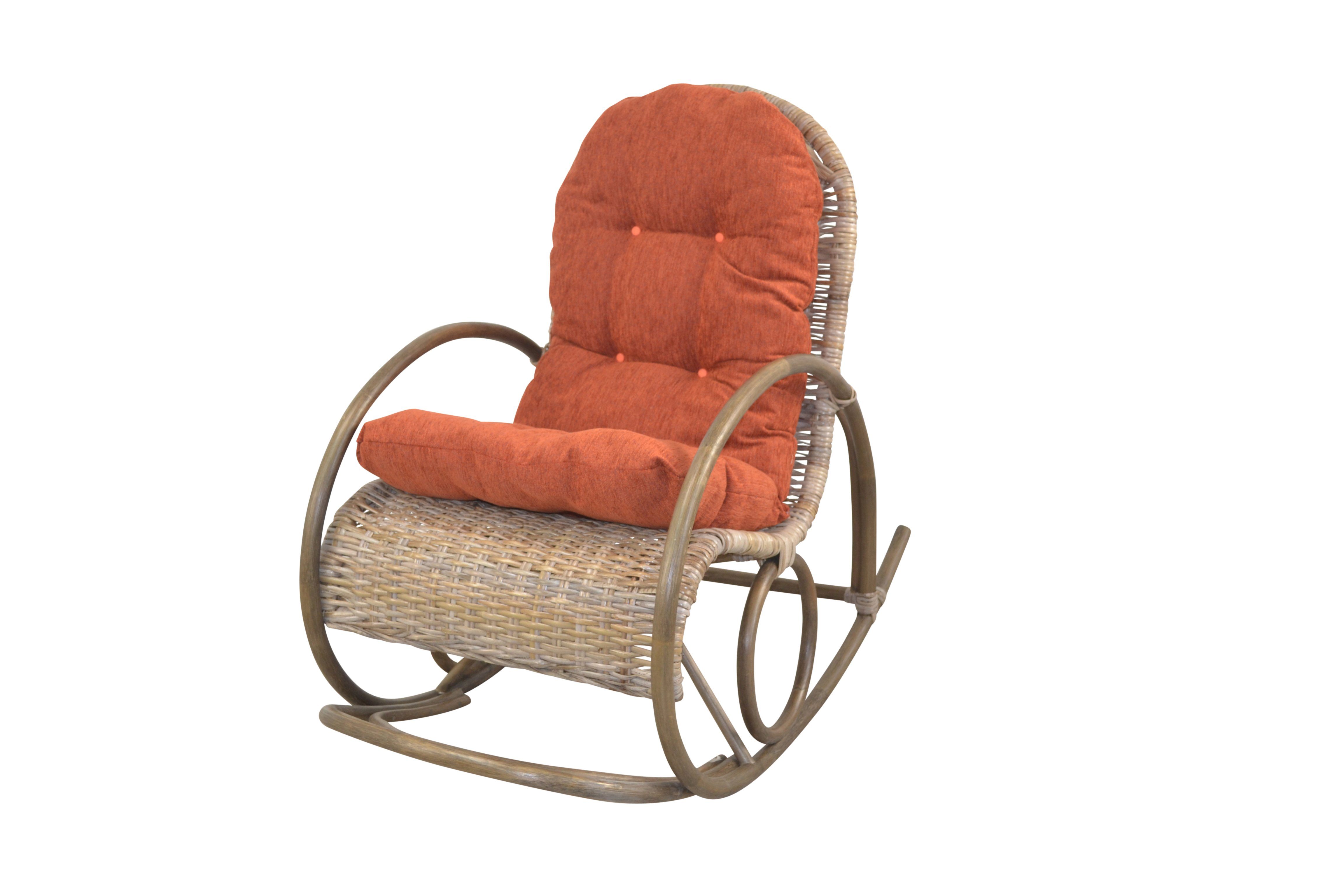 moebel-direkt-online Schaukelstuhl Luisa (Inklusive Kissenauflage), Naturmaterial Rattan