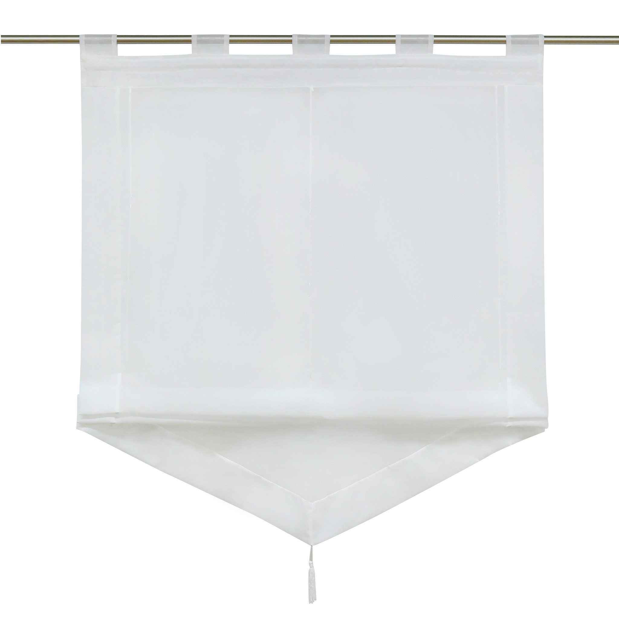 Joyswahl Raffrollo Julia, mit Schlaufen, mit Quaste Dreieck Rollos mit farb günstig online kaufen