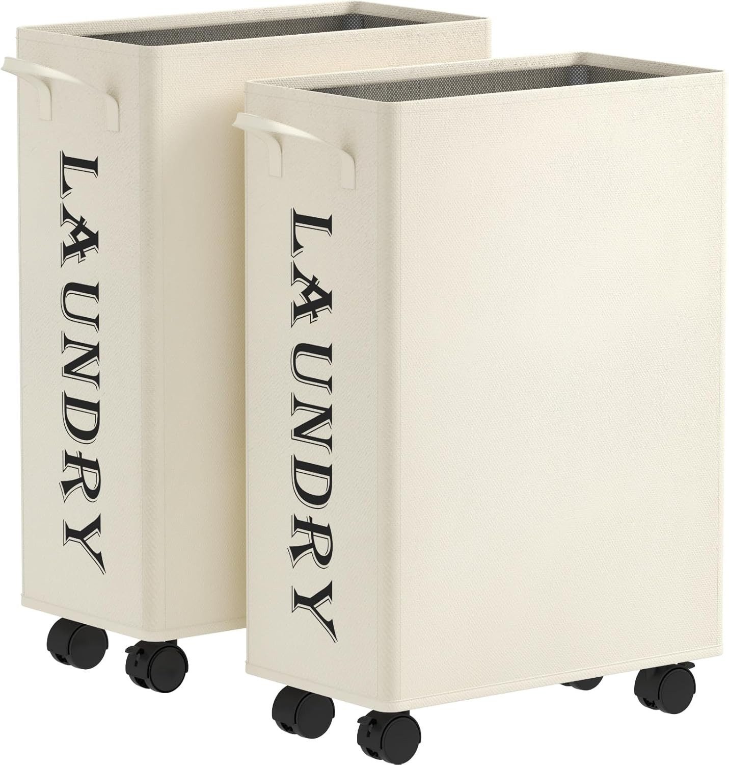 Lifewit Wäschekorb Rollbarer Wäschekorb 50L / 75L Faltbar mit Deckel & Grif günstig online kaufen