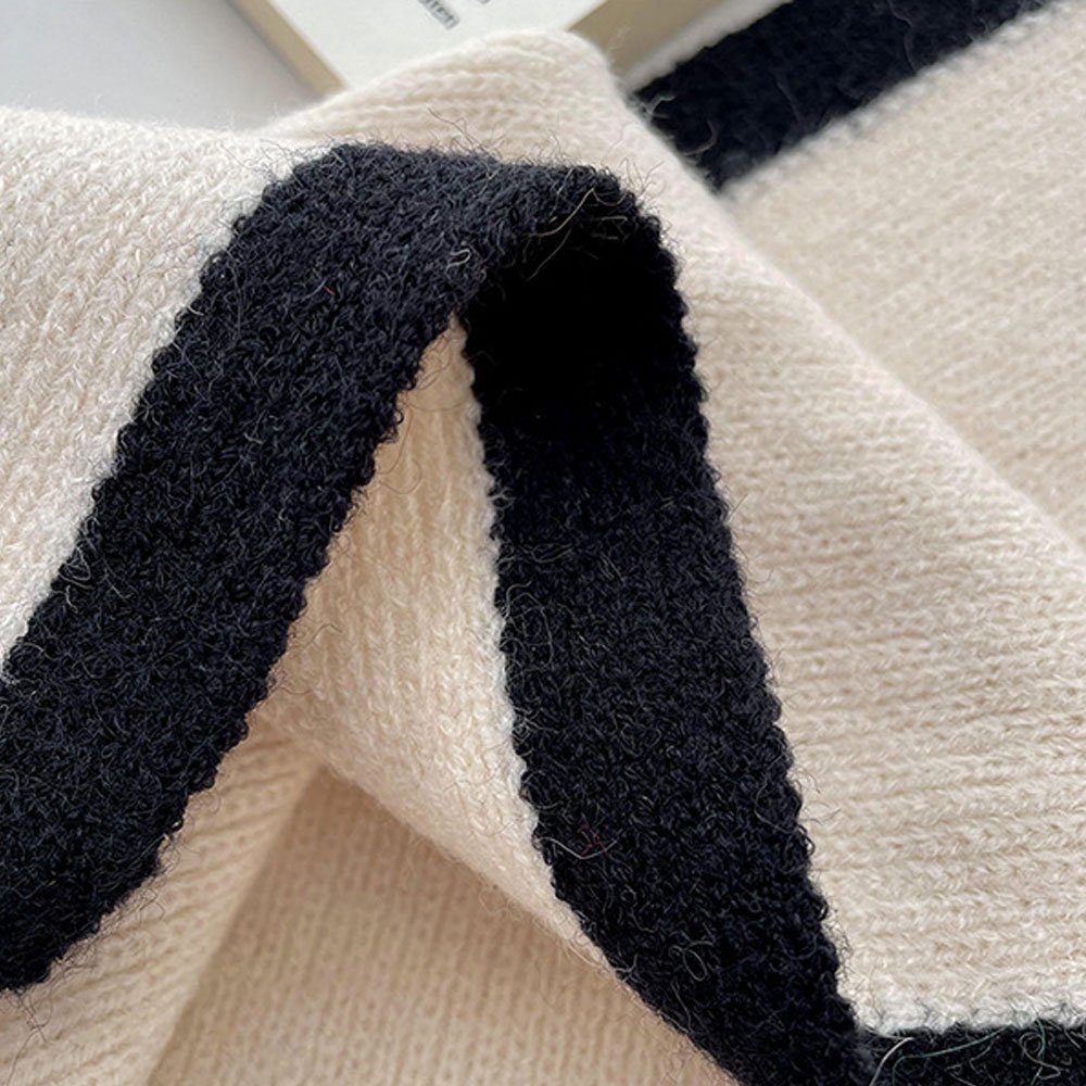 LAKKEC Schal, Kurzer glatt einfarbig 26×88 Damen Warm Mode Winter weich Strickschal Weiß Modeschal