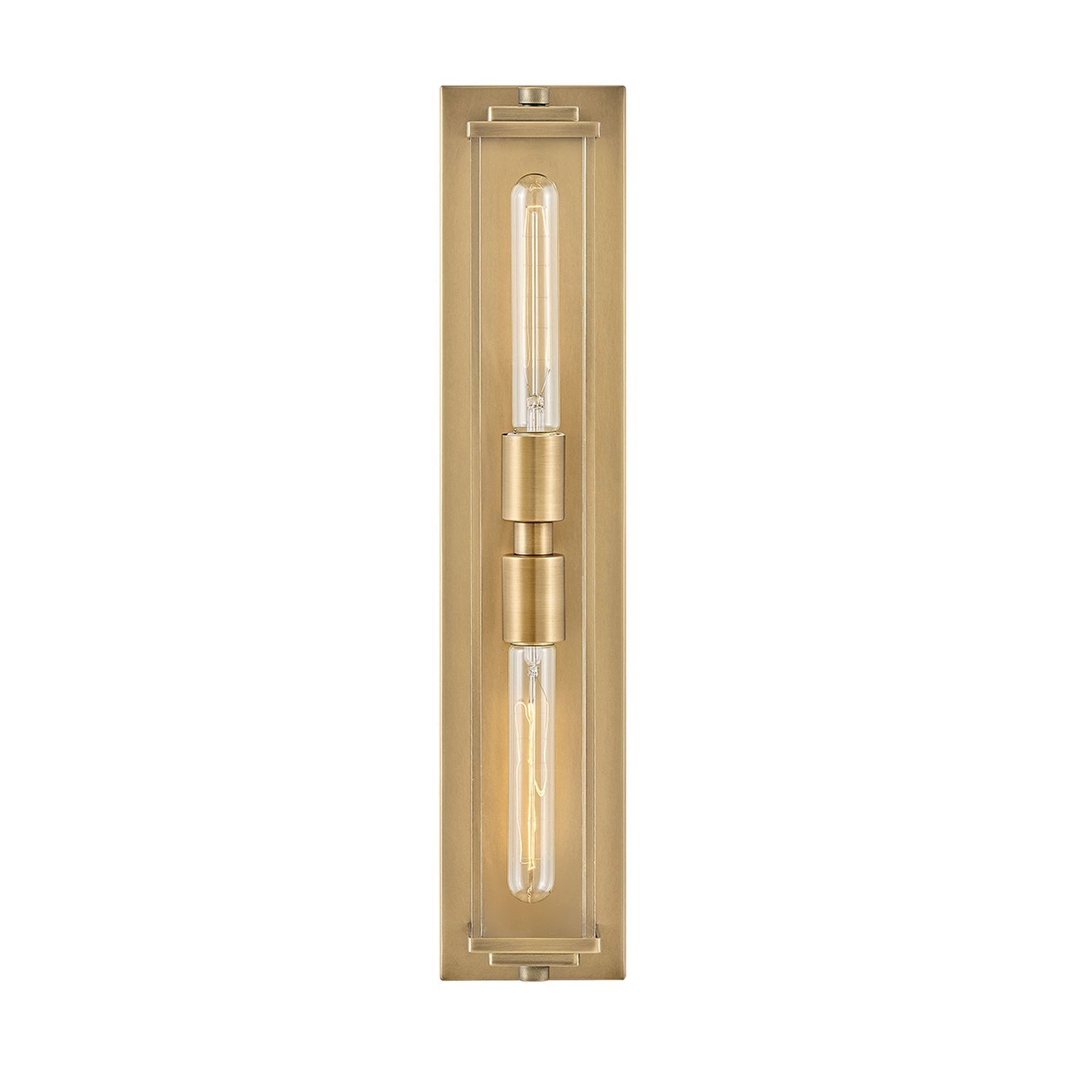 Licht-Erlebnisse Wandleuchte EDRIC, ohne Leuchtmittel, IP44 56 cm hoch Metall in Messing Antik 2-flammig E27 für Badezimmer