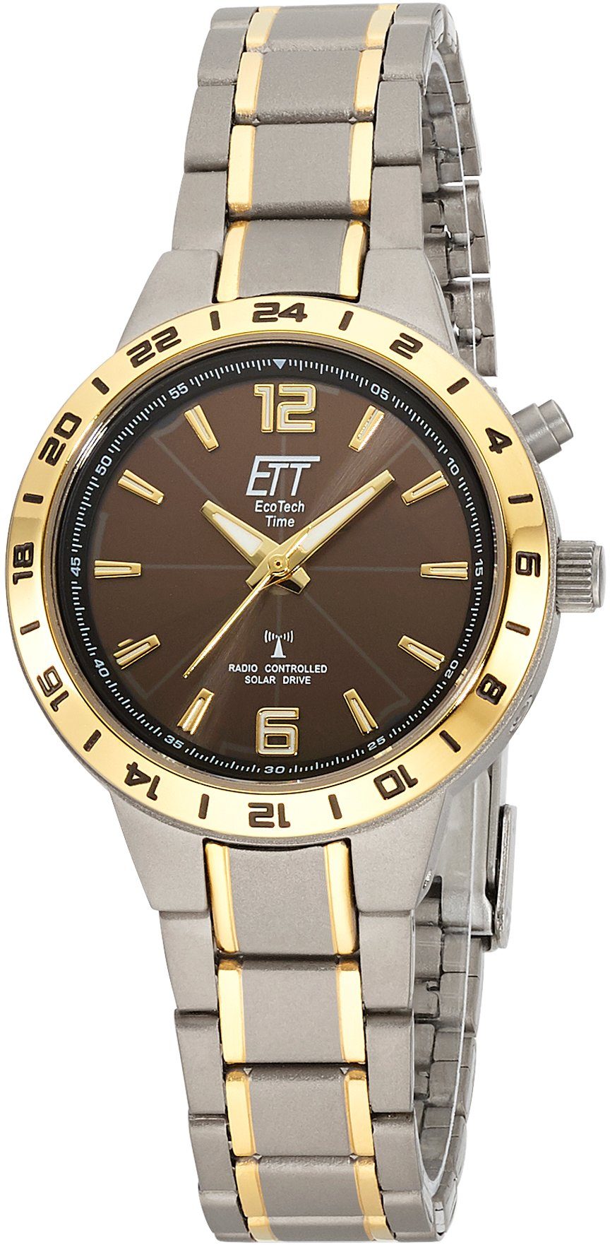 ETT Funkuhr Titan Basic, ELT-11448-21M, Armbanduhr, Damenuhr, Solar