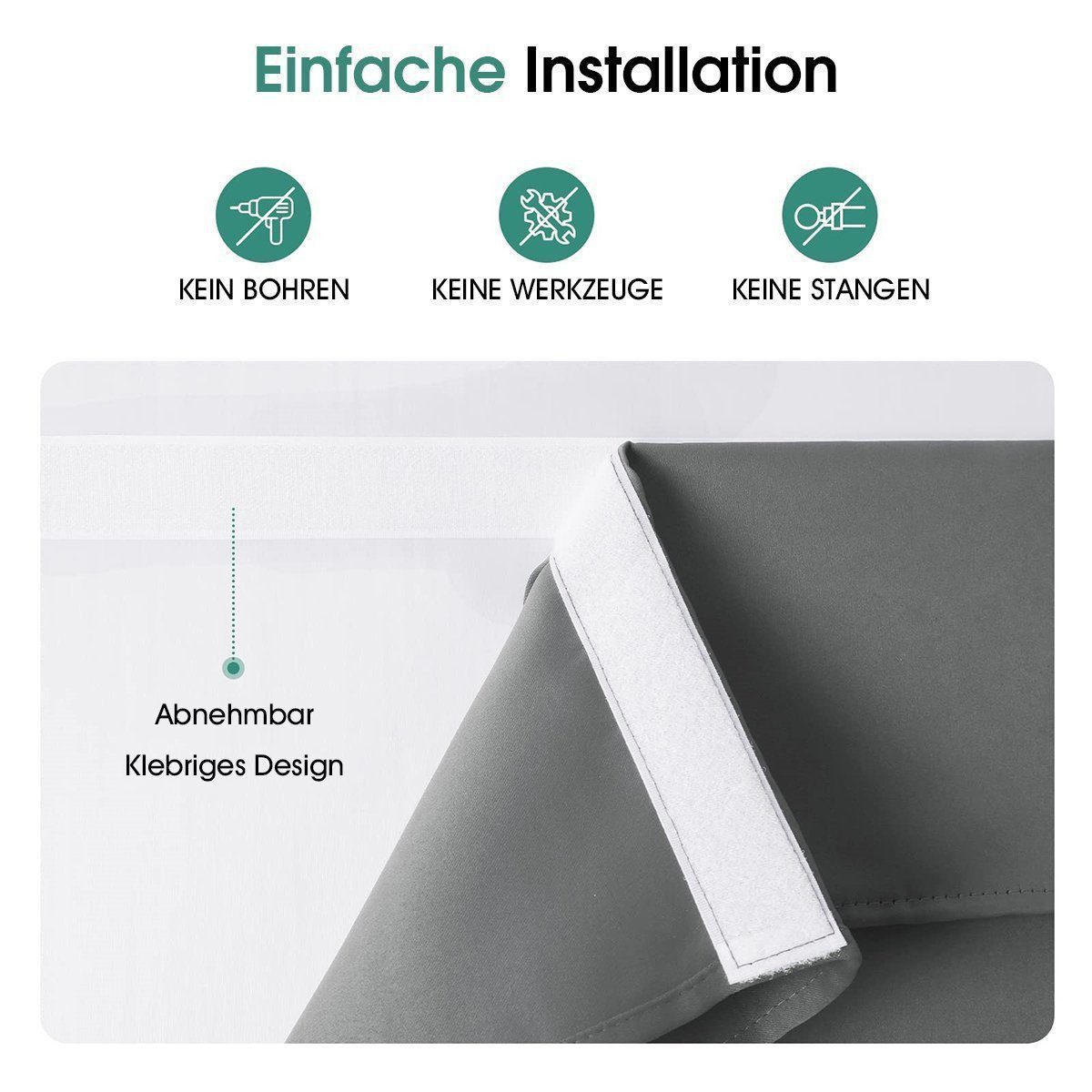 BYSURE Türvorhang Französische Türvorhänge, Sichtschutz, Verdunkelung für Glastüren (1 St), Klettband, blickdicht, Türgardine Einfache Montage für Küche Wohnzimmer Bad