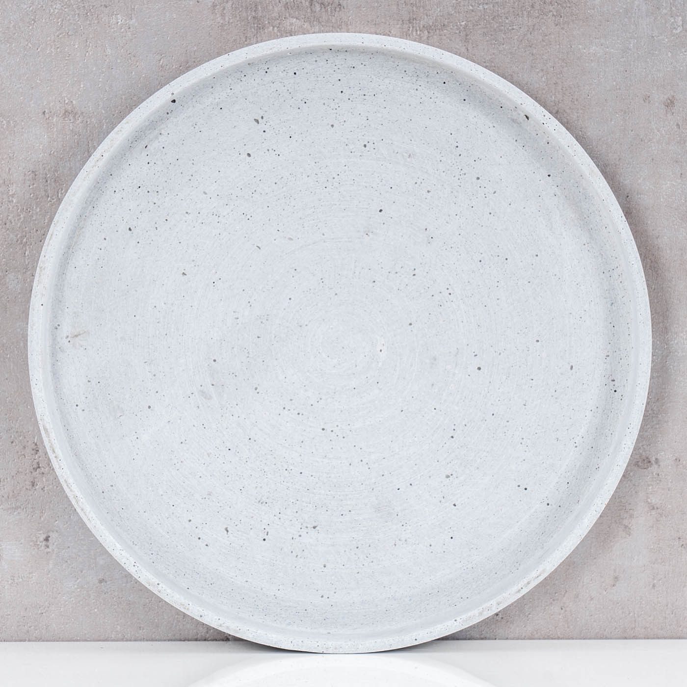 Levandeo® Dekotablett, Deko Tablett 30cm Rund Teller Grau Betonoptik Dekosc günstig online kaufen