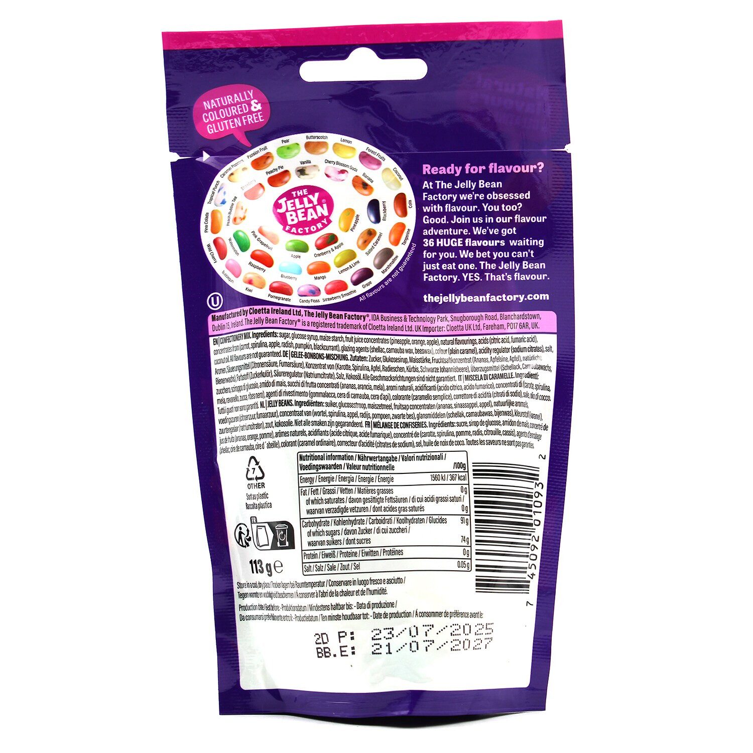 THE JELLY BEAN FACTORY Süßigkeit, 1 x 113 g, The Jelly Bean Factory – 36 Sorten Gourmet Jelly Beans