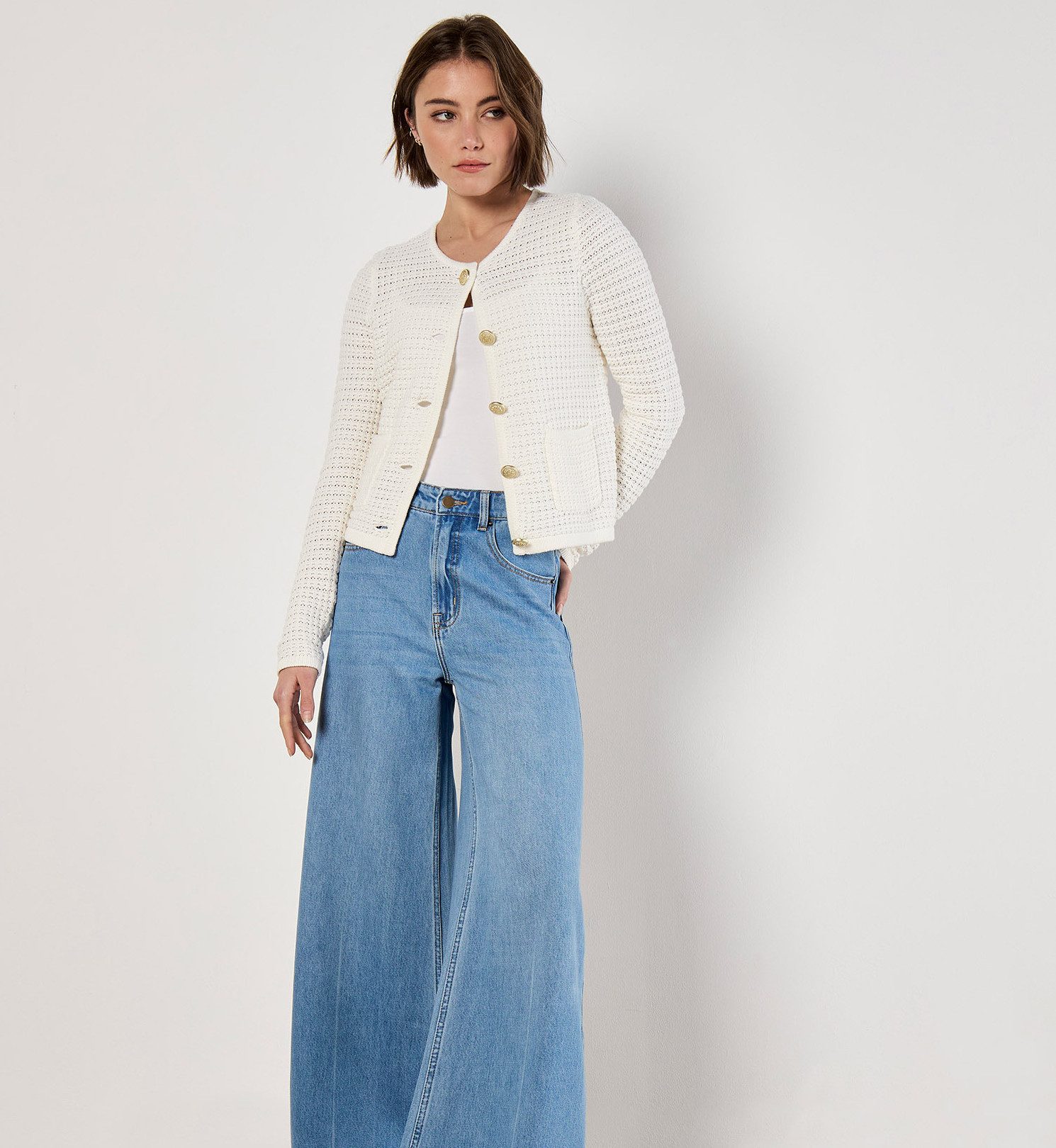 Apricot Cardigan Waffelstrick-Cardigan, mit Taschen günstig online kaufen