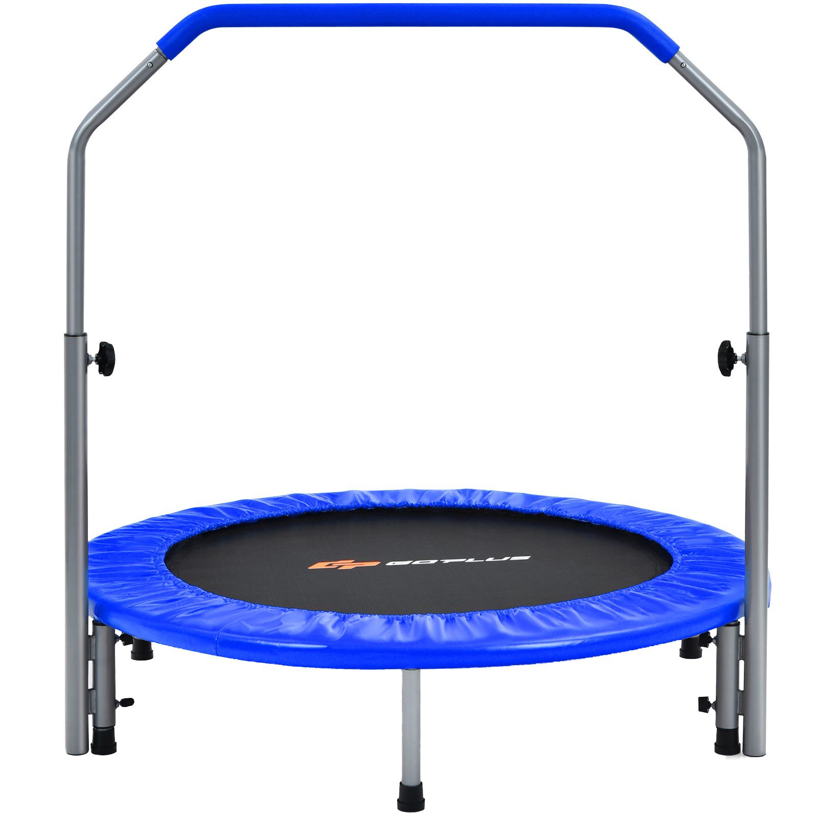 COSTWAY Fitnesstrampolin, Ø 101 cm, höhenverstellbarer Haltegriff, 150 kg