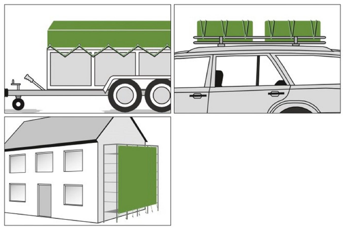 Thumbnail - Kerbl Abdeckfolie Kerbl Gewebe Abdeckplane PolyGuard 210 g/m² 3 m x 2 m 37200