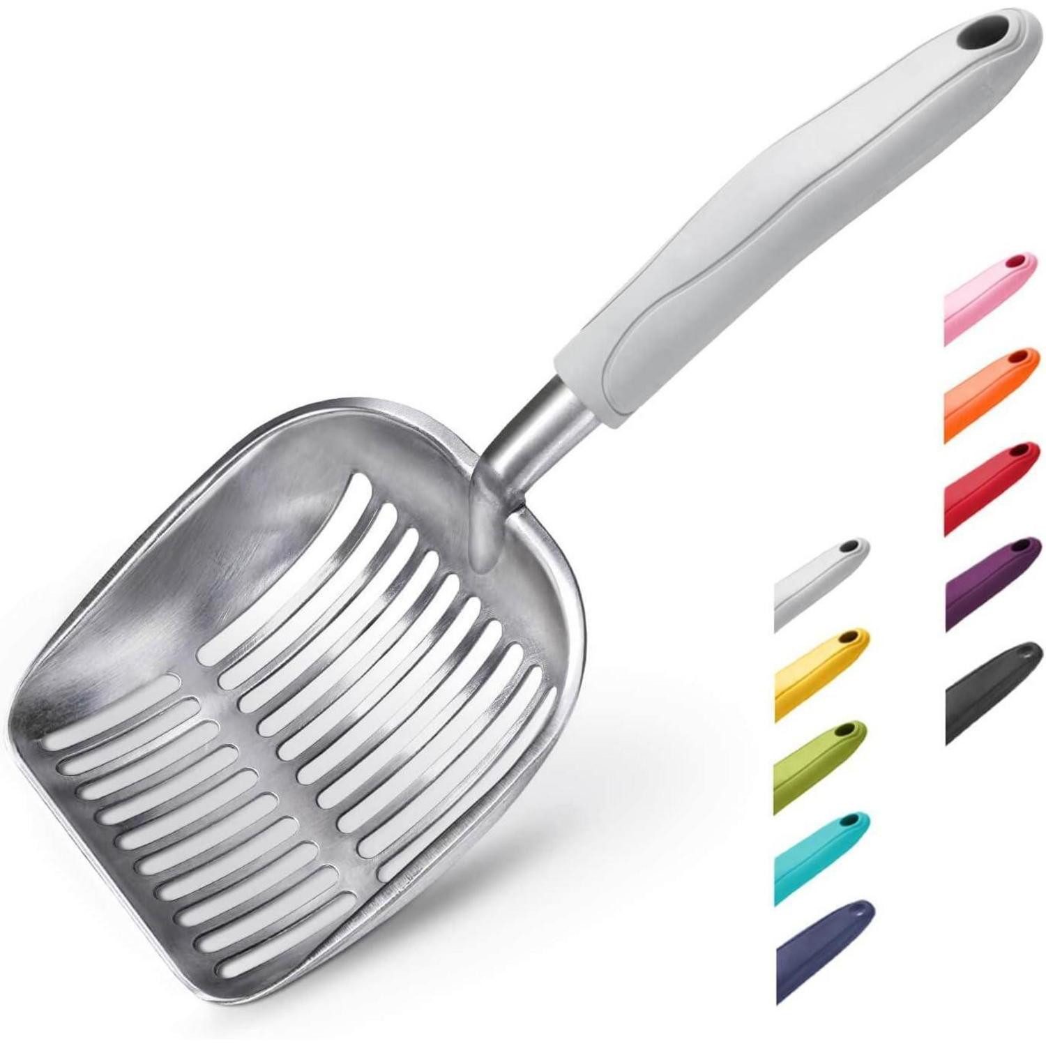 LuxusKollektion Katzenstreu Katzenstreuschaufel Aluminium Flach Grau 35x14cm