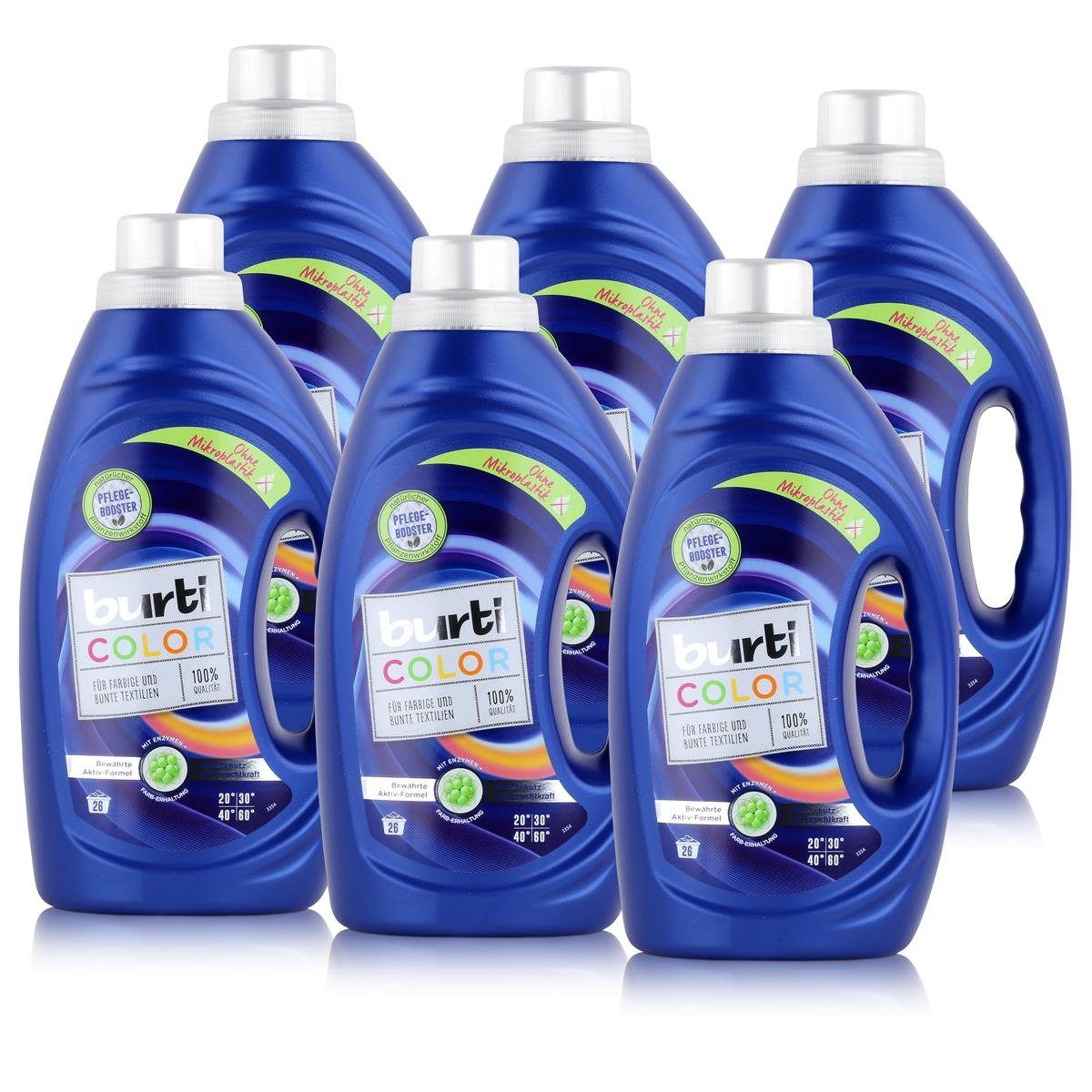 burti burti color Feinwaschmittel 1,45L - Für farbige & bunte Textilien (6er Colorwaschmittel
