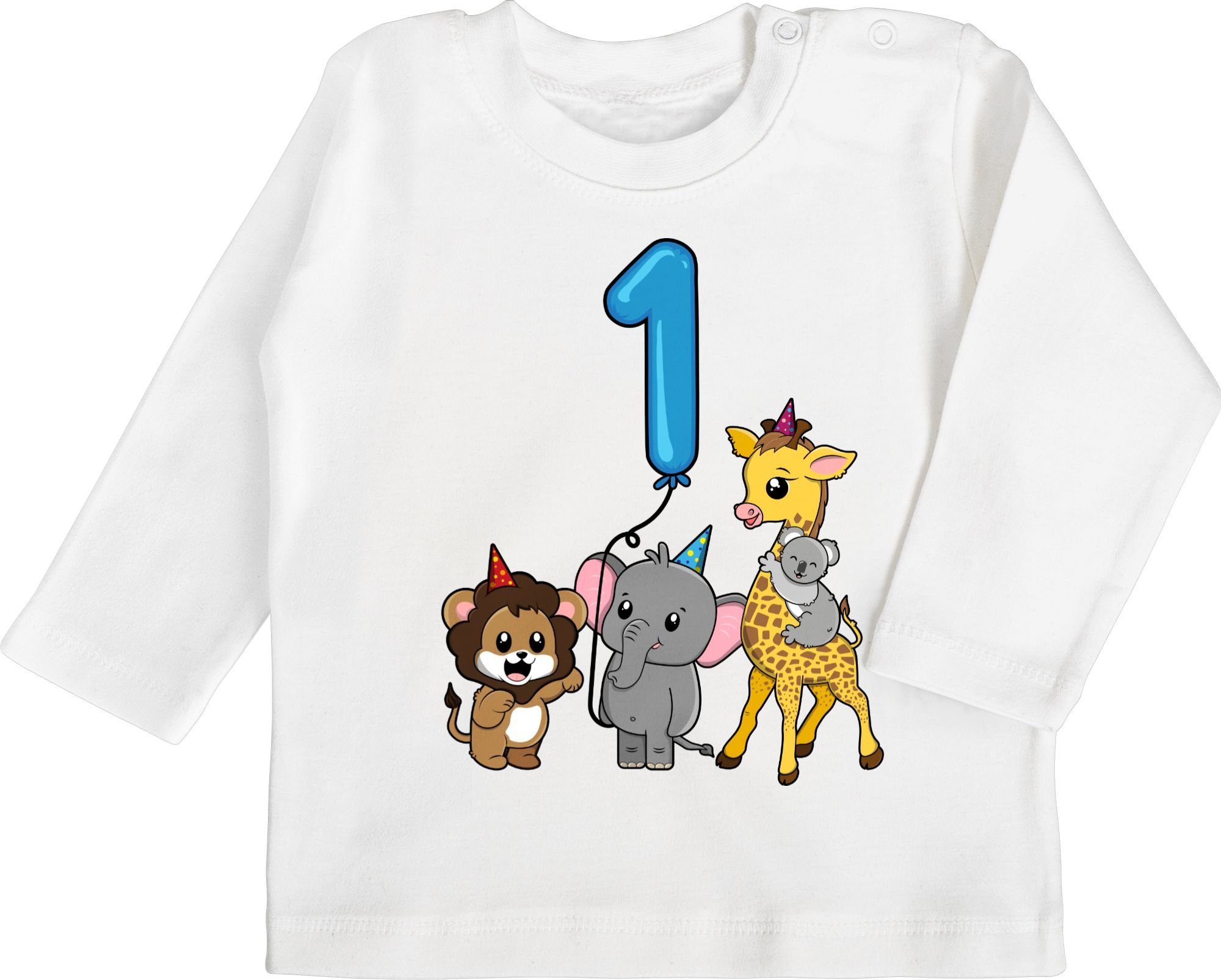 Geburtstag Ballon Weiß 3 Erster Shirtracer Tiere T-Shirt 1. mit