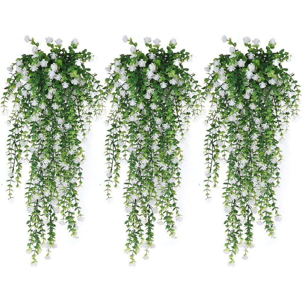 Kunstpflanze 5 simulierte Grünpflanzen künstliche Pflanze aus Rattan Wanddekoration, Zimtky