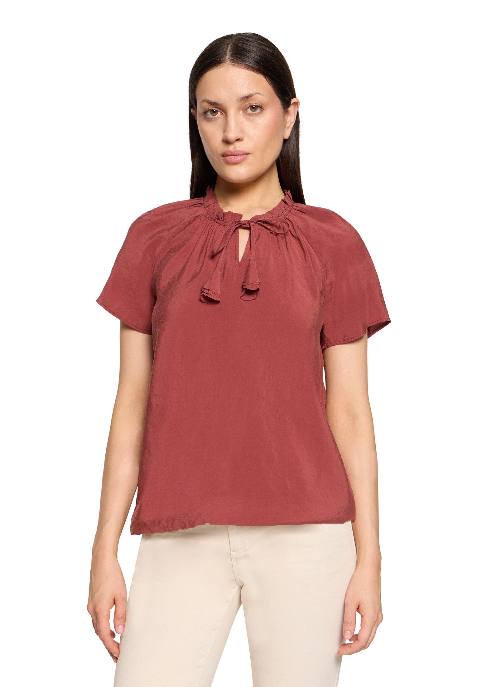 Cartoon Schlupfbluse Damen mit Raffung